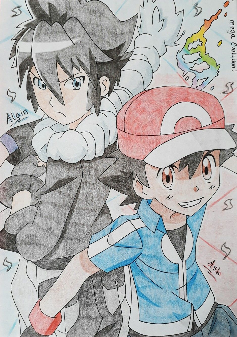 Ash Ketchum and rival Alain! // Pokémon XYZ. Alain pokemon, Pokemon, Pokemon ash and serena