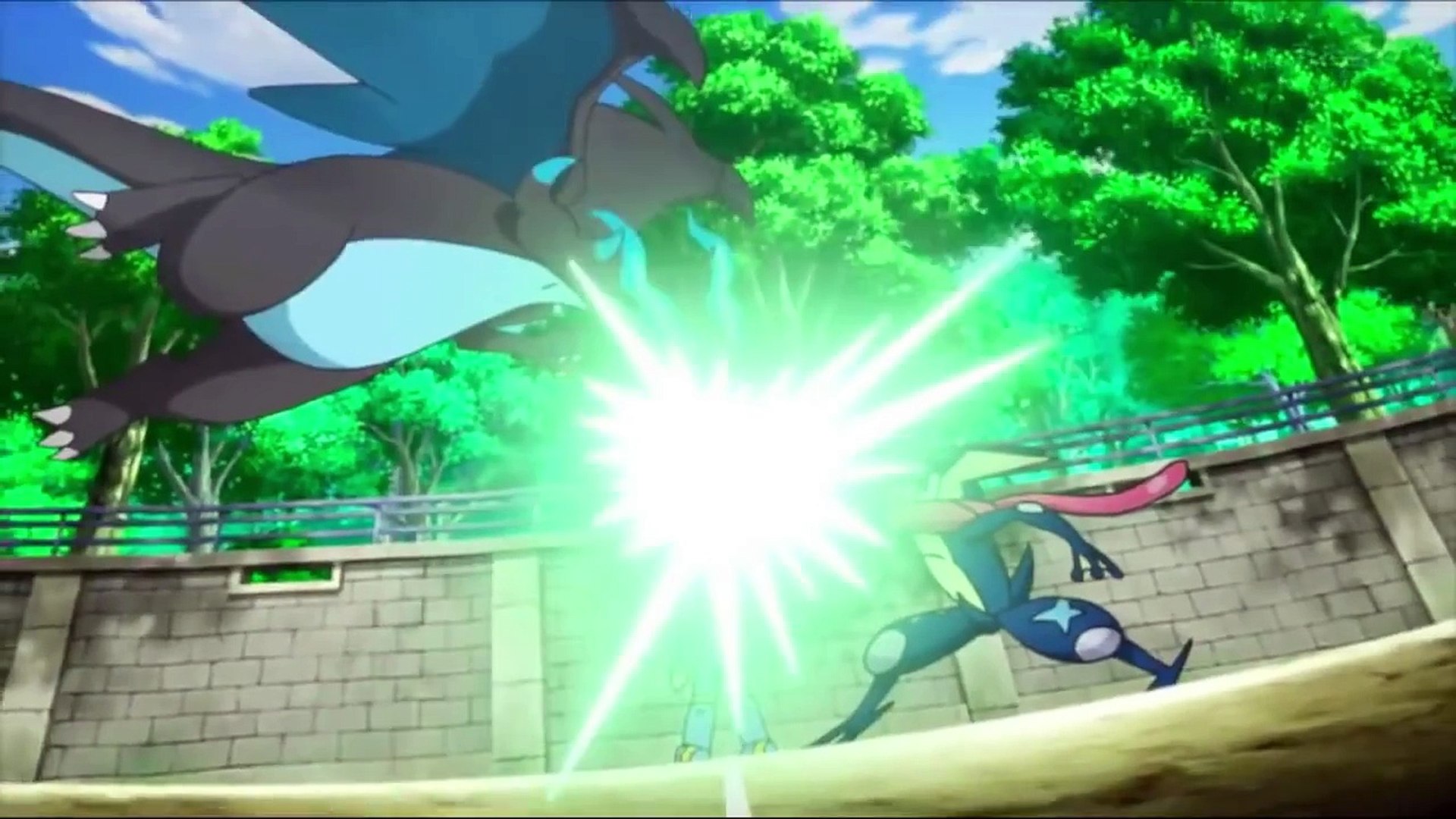 ASH VS ALAIN Full Fight [Ash Greninja VS Mega Charizard X] Pokemon XYZ HD