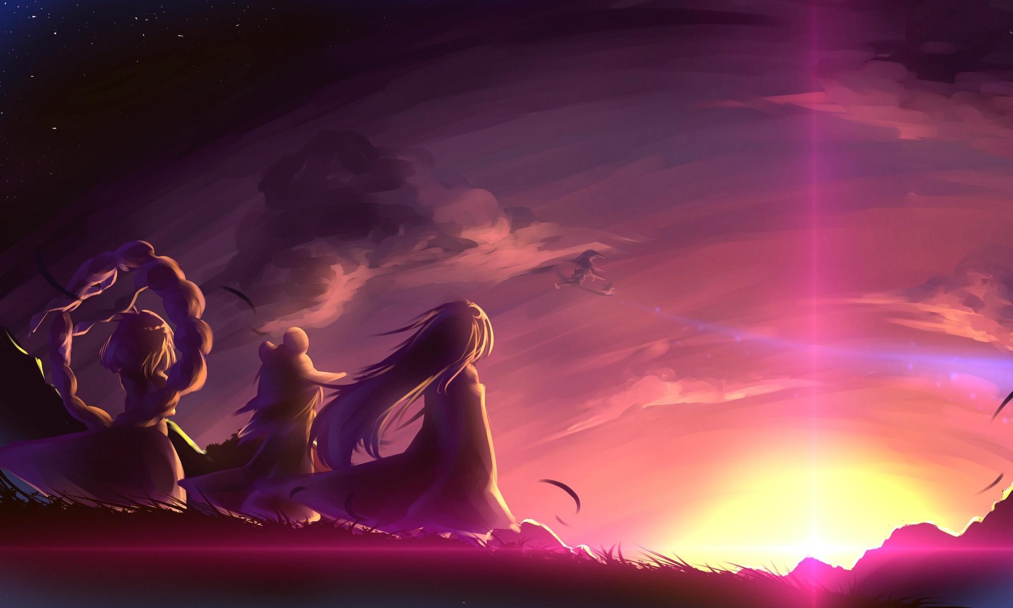 Touhou, Sunset, Yasaka Kanako Wallpaper HD / Desktop and Mobile Background