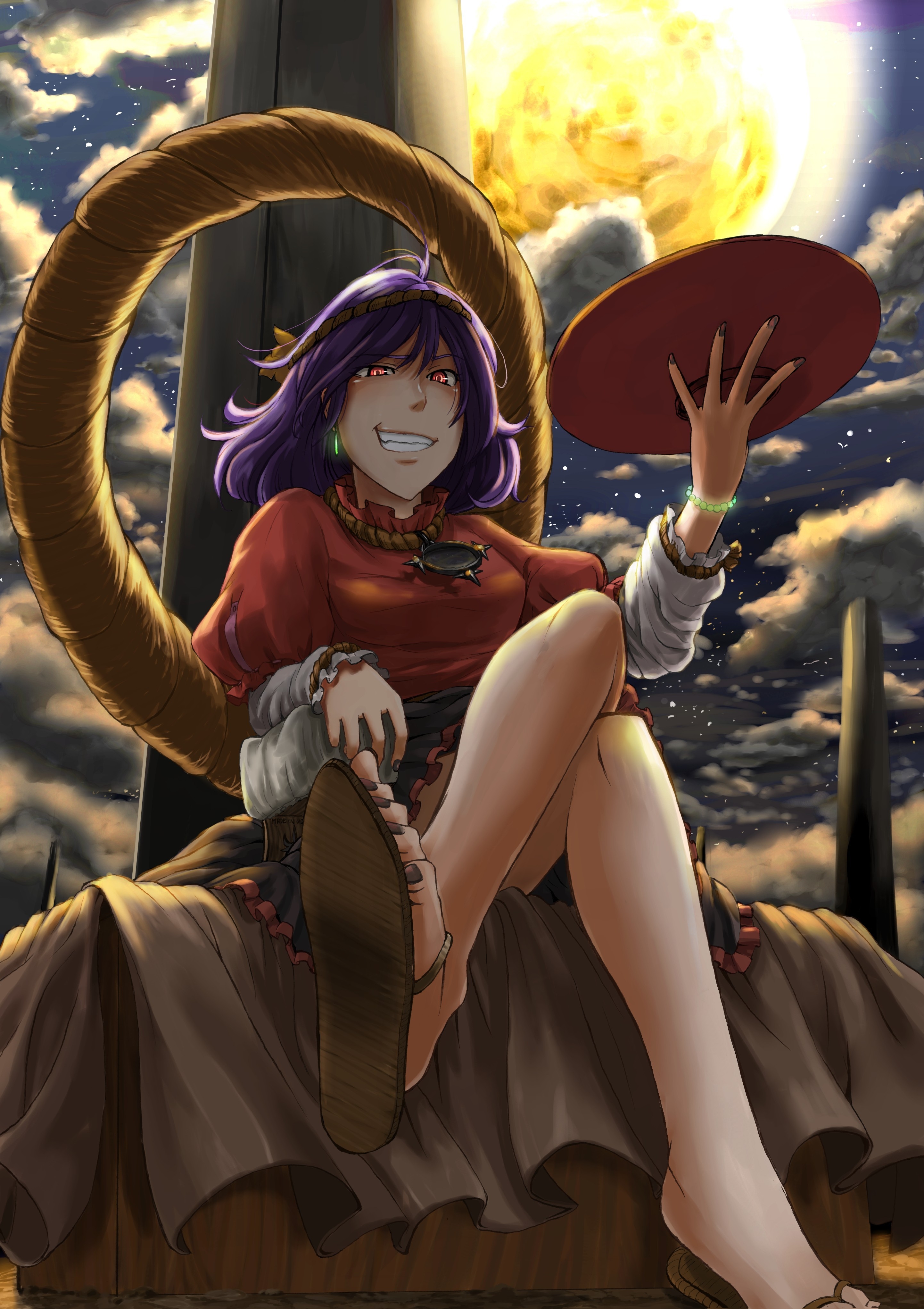 video games touhou goddess short hair yasaka kanako shimenawa anime girls ropes 2884x4084 wallpap High Quality Wallpaper, High Definition Wallpaper