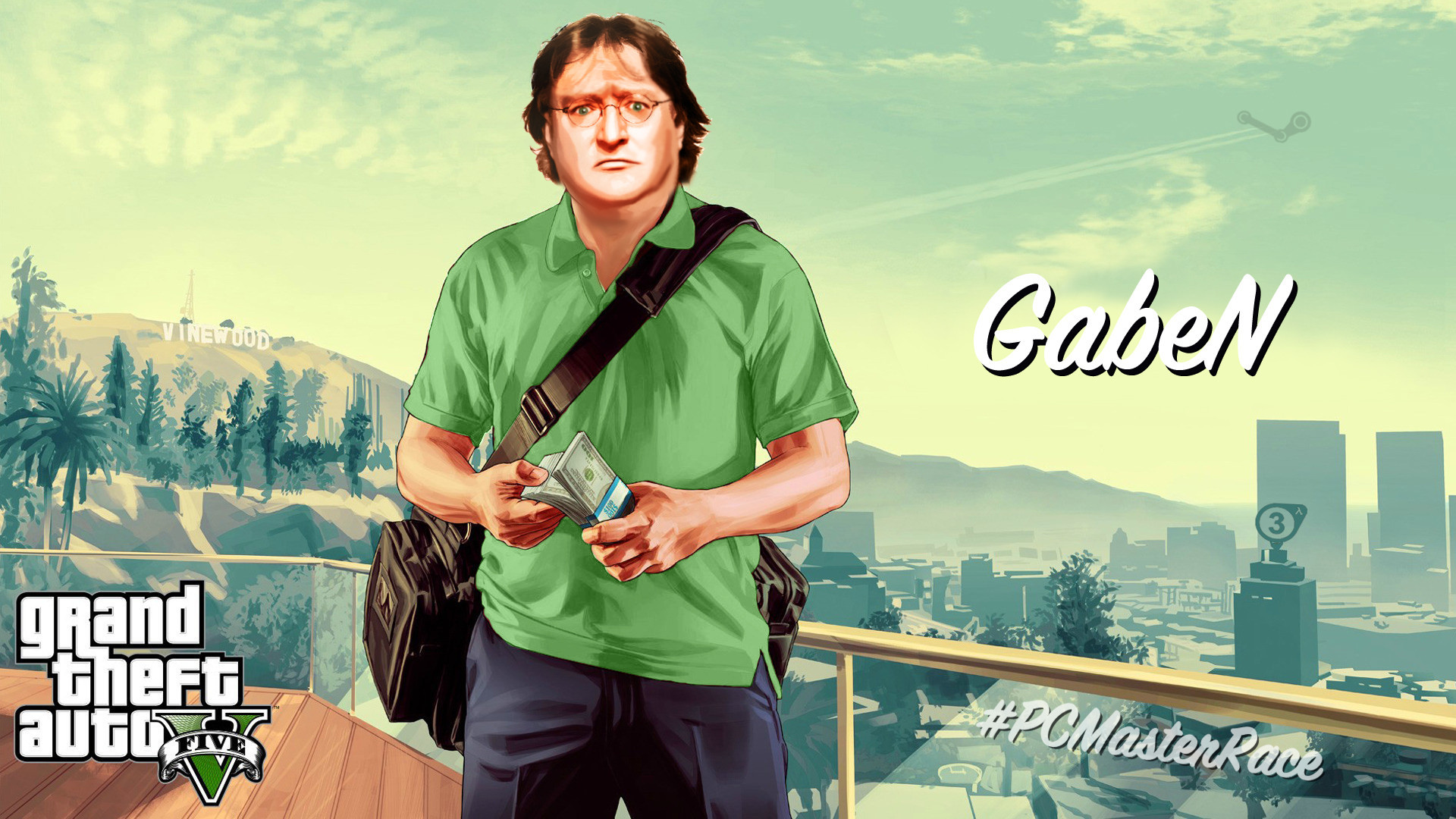 I Made A Glorious Gaben Gta 5 Wallpaper For All Of Lord And Saviour Gaben