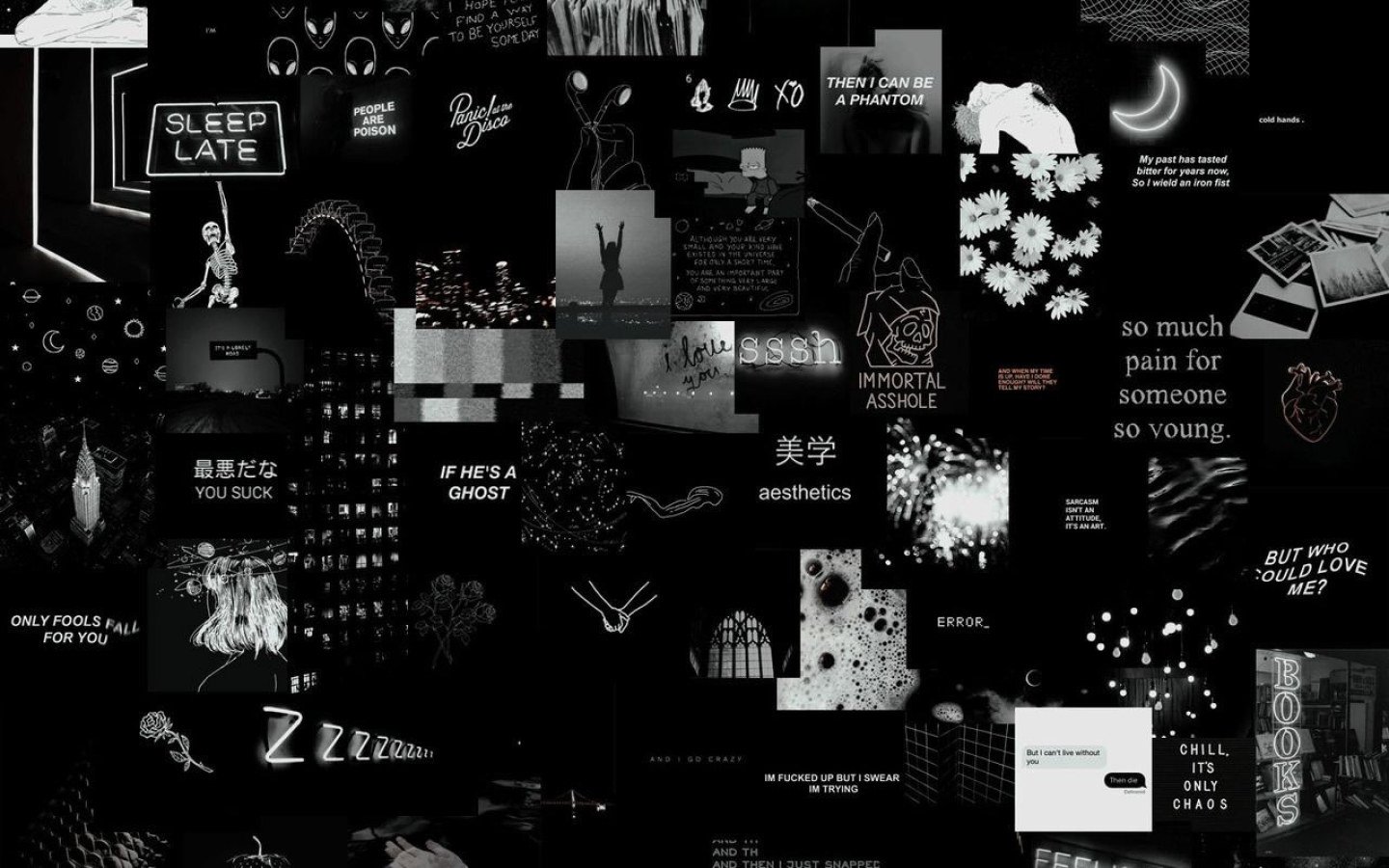 Aesthetic Black Wallpaper, Collage • Wallpaper For You