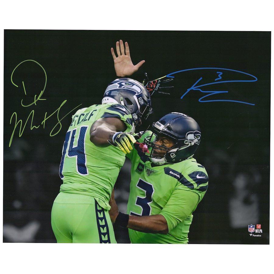 Russell Wilson & DK Metcalf Seattle Seahawks Autographed 16 x 20 Spotlight Photograph