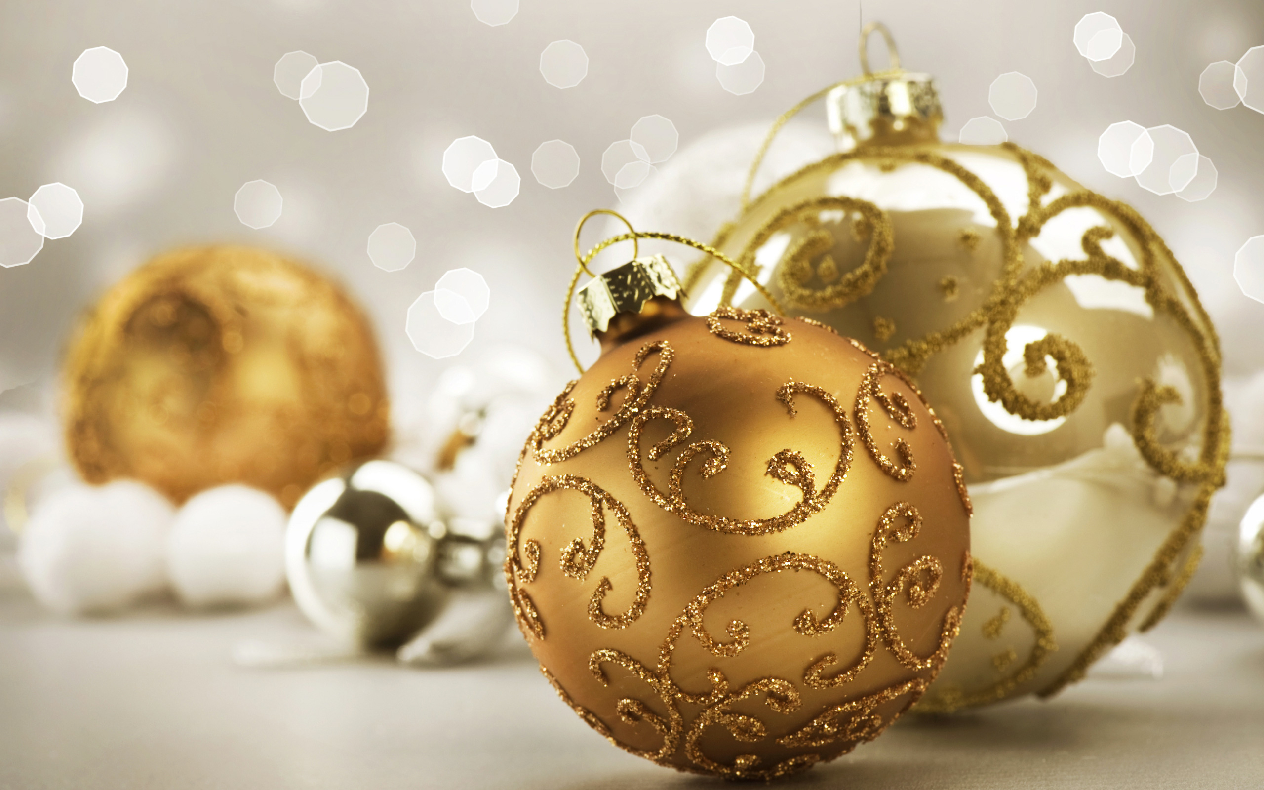 Nice Christmas Background with Gold Christmas Balls​-Quality Free Image and Transparent PNG Clipart