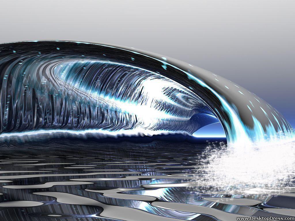 Desktop Wallpaper 3D Background Water Bridge
