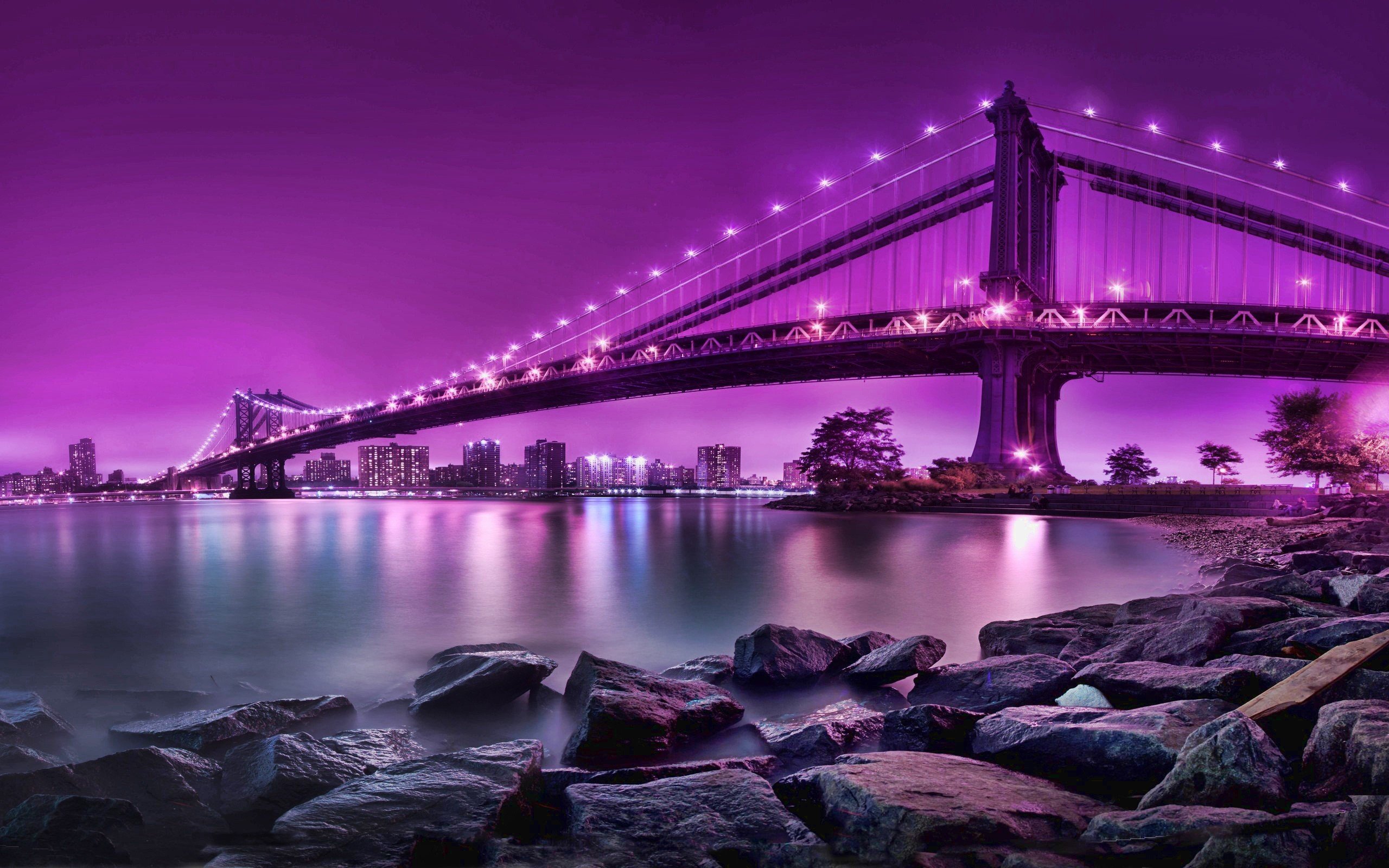 Free download water cityscapes purple bridges city skyline wallpaper background [2560x1600] for your Desktop, Mobile & Tablet. Explore Purple Water Wallpaper. Pink And Purple Wallpaper, Purple Desktop Wallpaper, Purple Wallpaper Background