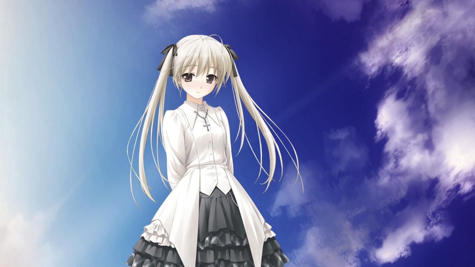 illustration, anime, anime girls, blue, Yosuga no Sora, Kasugano Sora, screenshot, computer wallpaper High quality walls