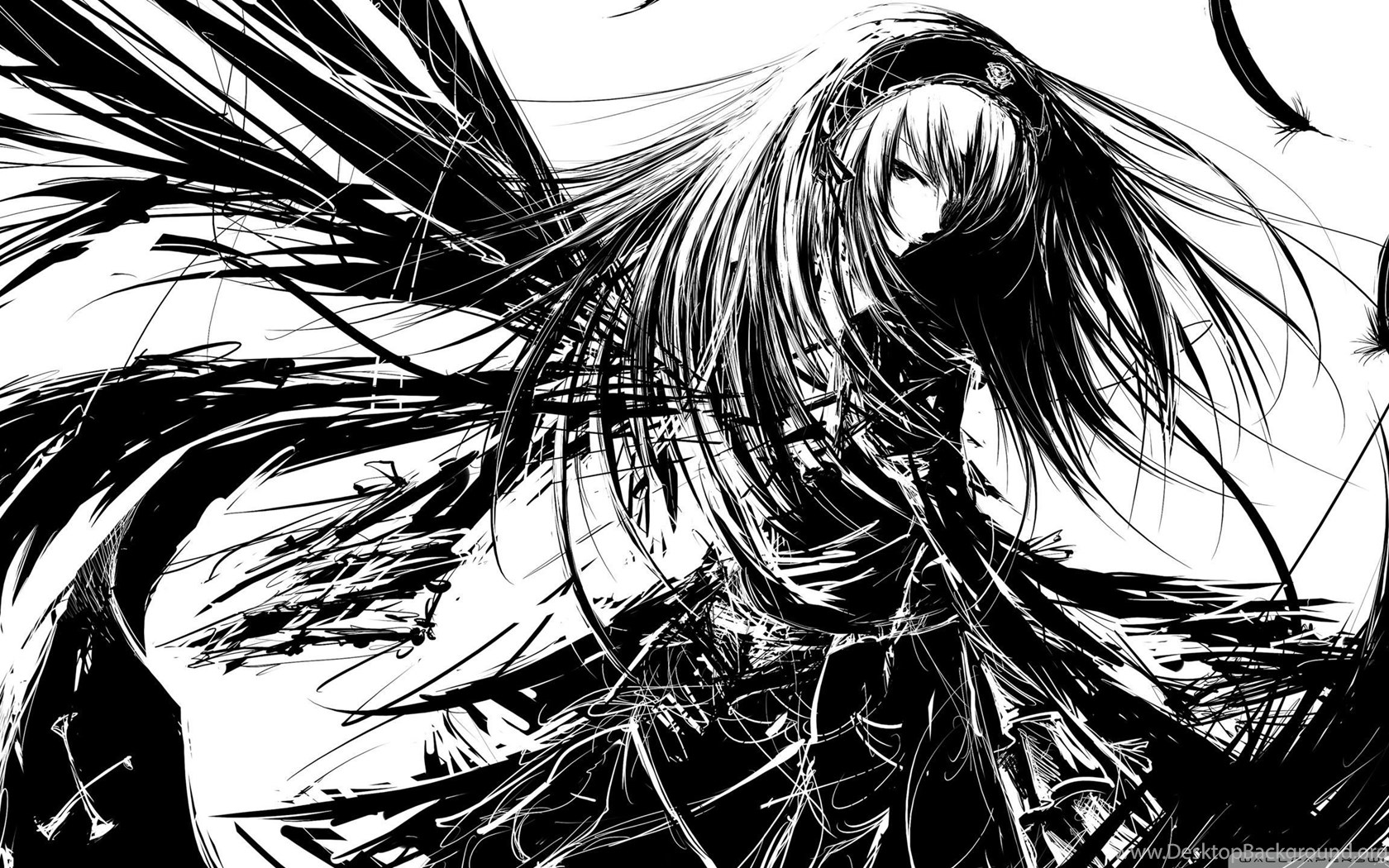 Dark Anime, Manga, White, 2560x1440 HD Wallpaper And FREE Desktop Background