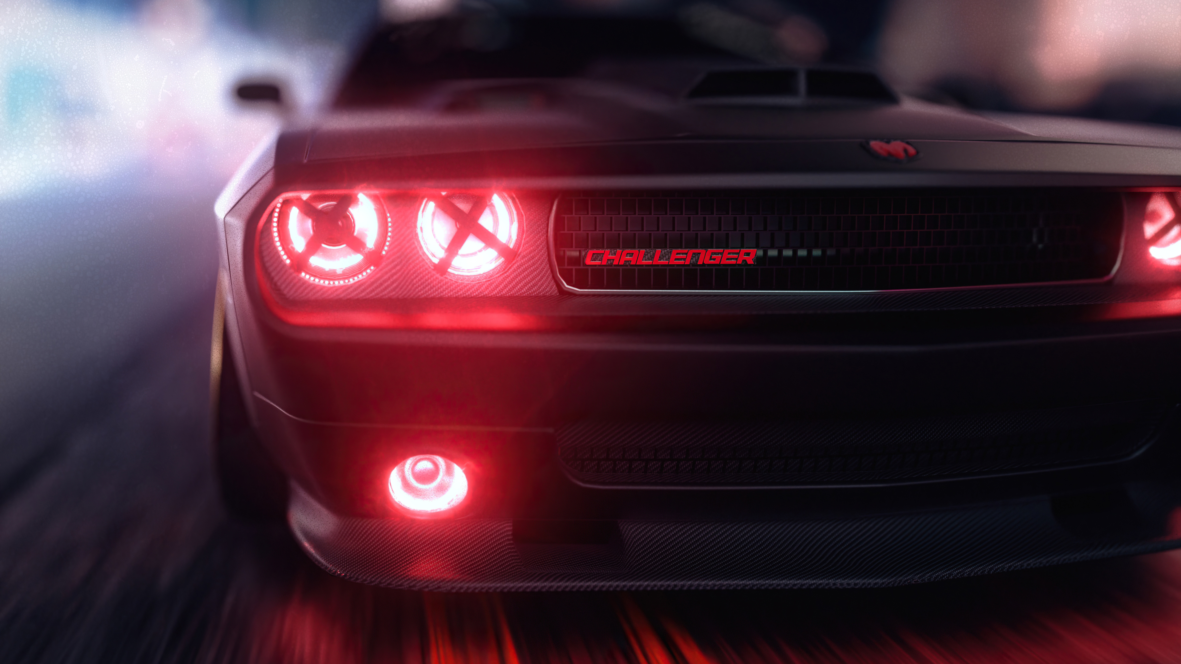 Dodge Challenger Angel Headlights 4k 720P HD 4k Wallpaper, Image, Background, Photo and Picture