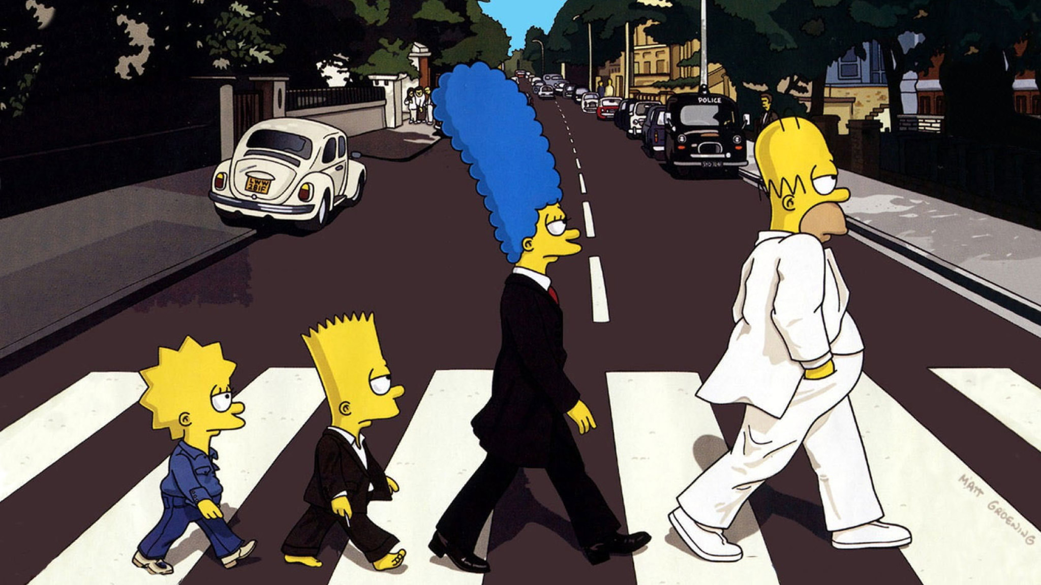 Wallpaper The Simpsons, Lisa, Bart, Marget, The Beatles • Wallpaper For You HD Wallpaper For Desktop & Mobile