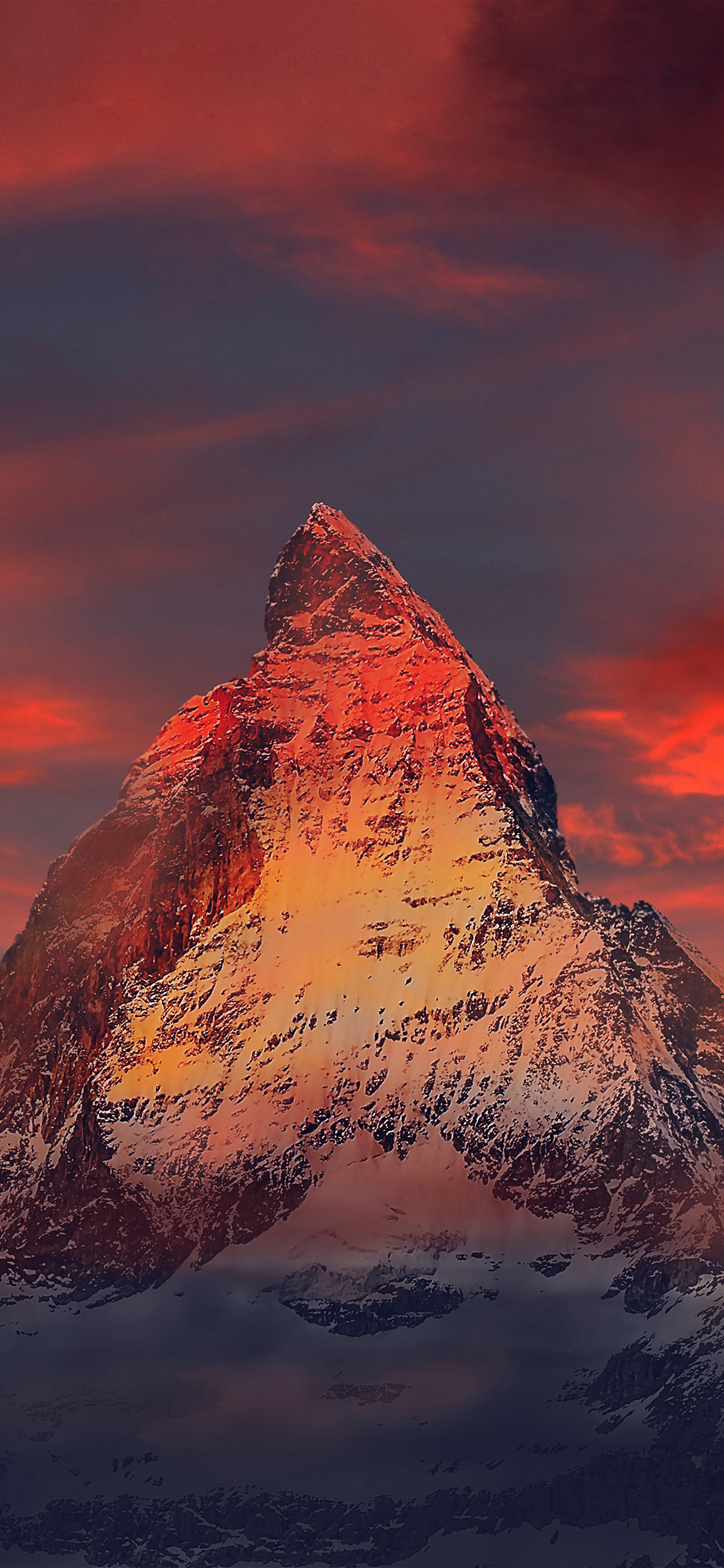 iPhone X wallpaper. swizeland zermatt mountain red nature