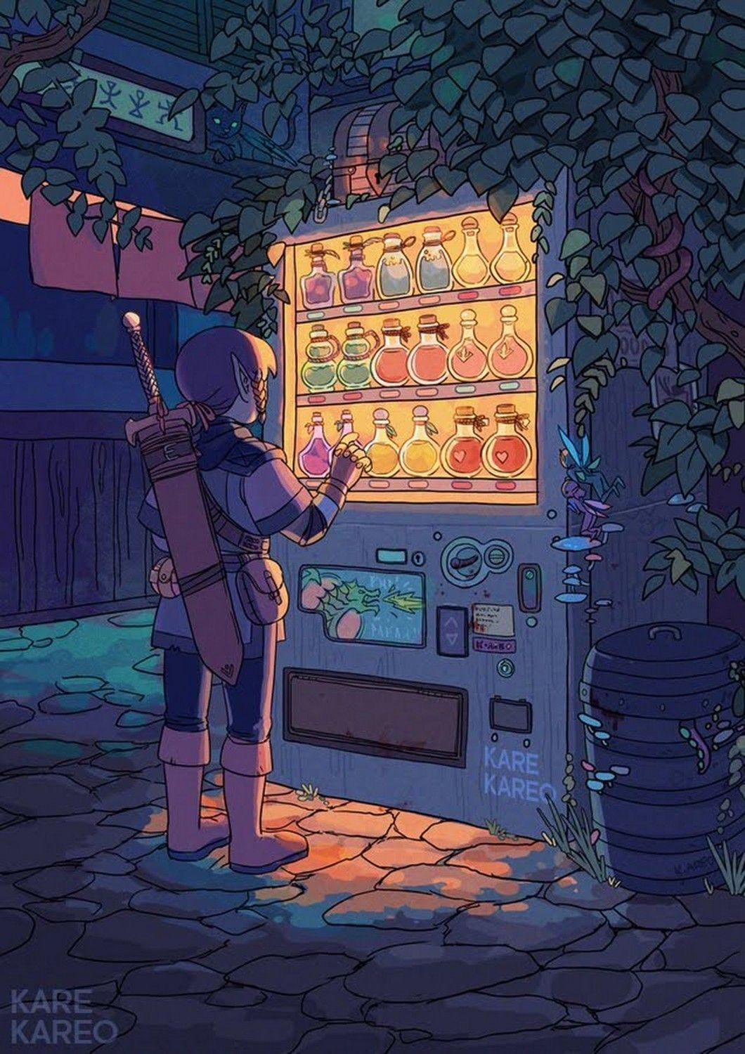 Potion Vending Machine by Kamille A. Zelda art, Art, Pixel art
