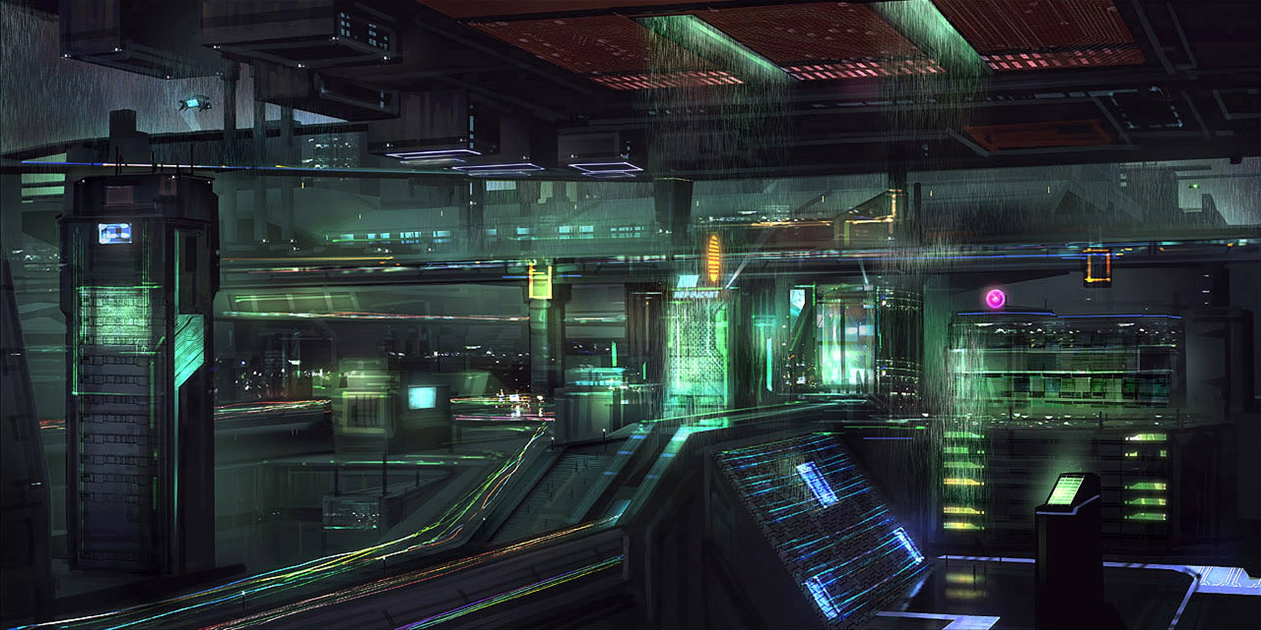 Laboratory Room, Cyberpunk, Futuristic Runner Set Design