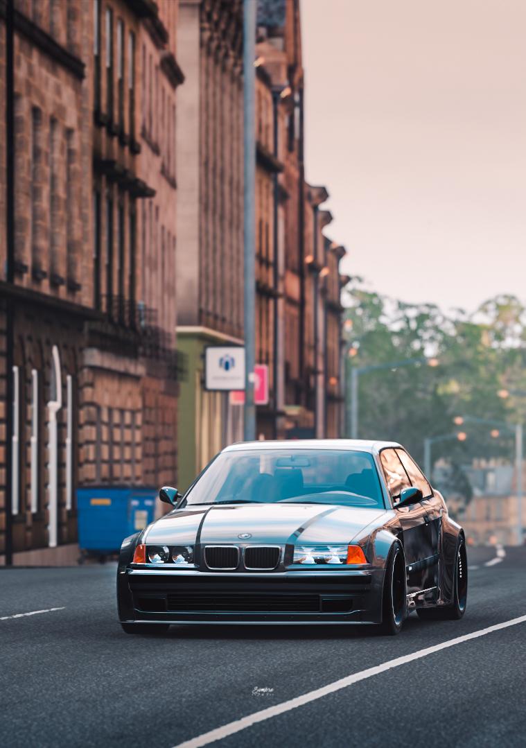 Wide E36 in Edinburgh (free wallpaper): forza