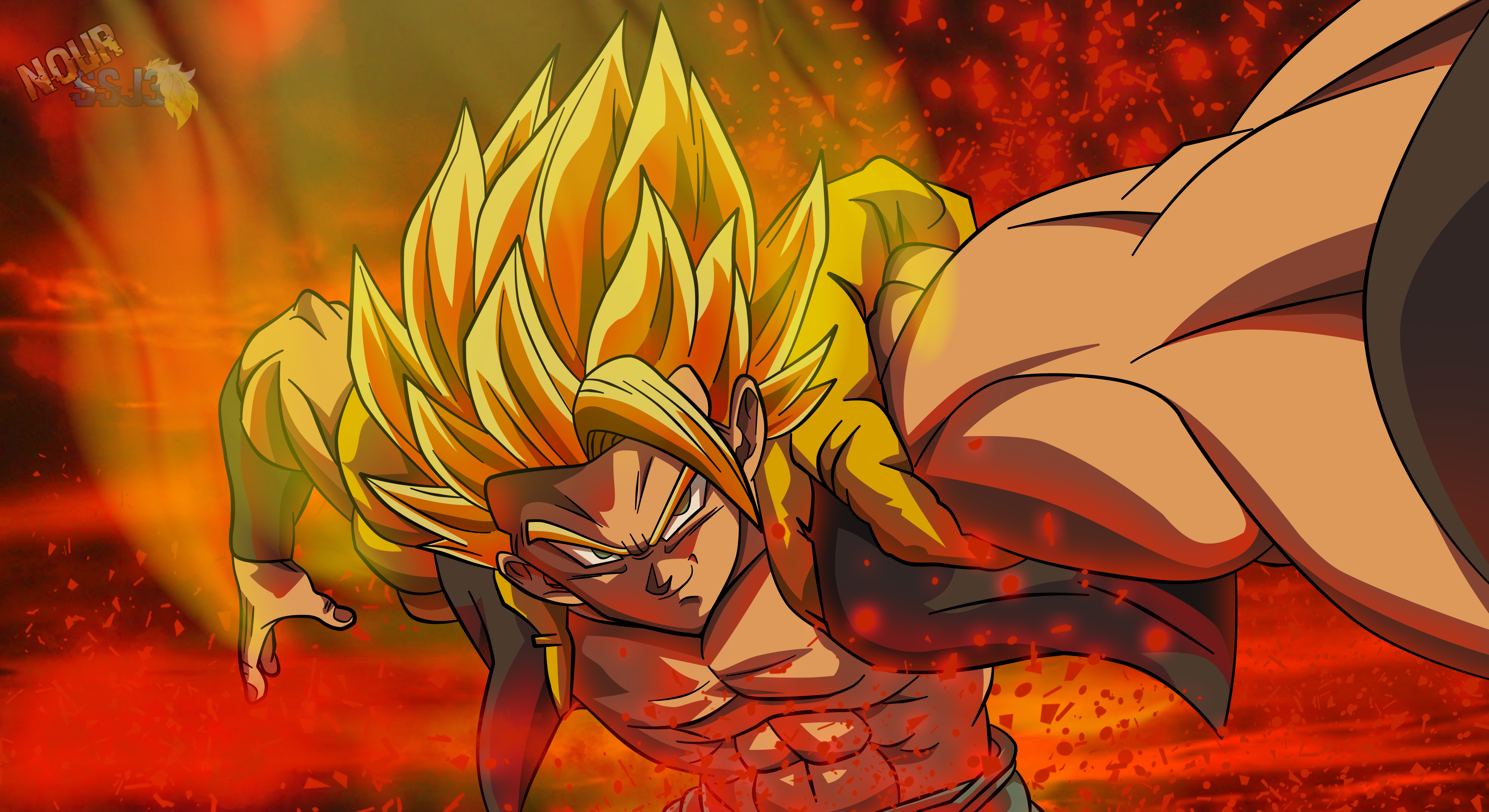 6914x3772 Gogeta background. Mocah HD Wallpaper