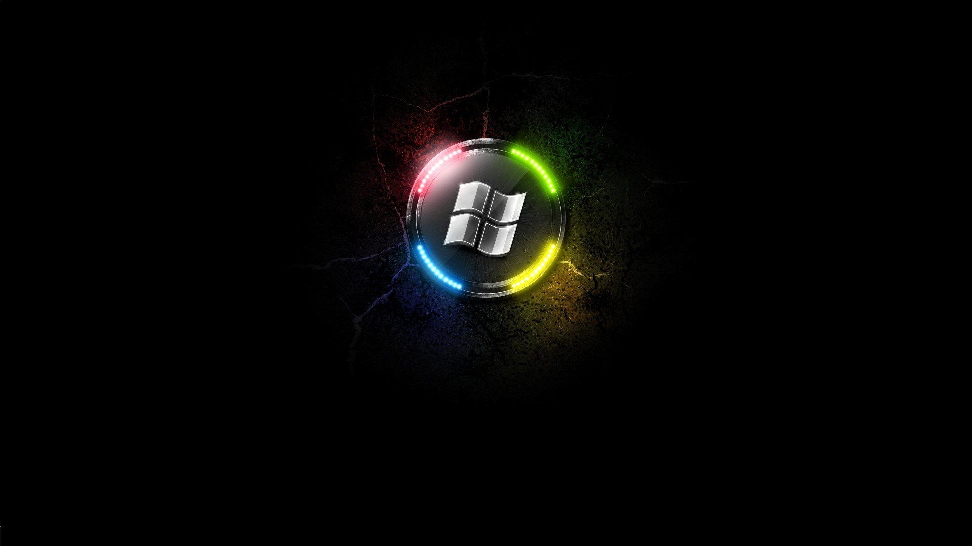 minimalism, Glowing, Microsoft Windows, Black background, Logo HD Wallpaper / Desktop and Mobile Image & Photo