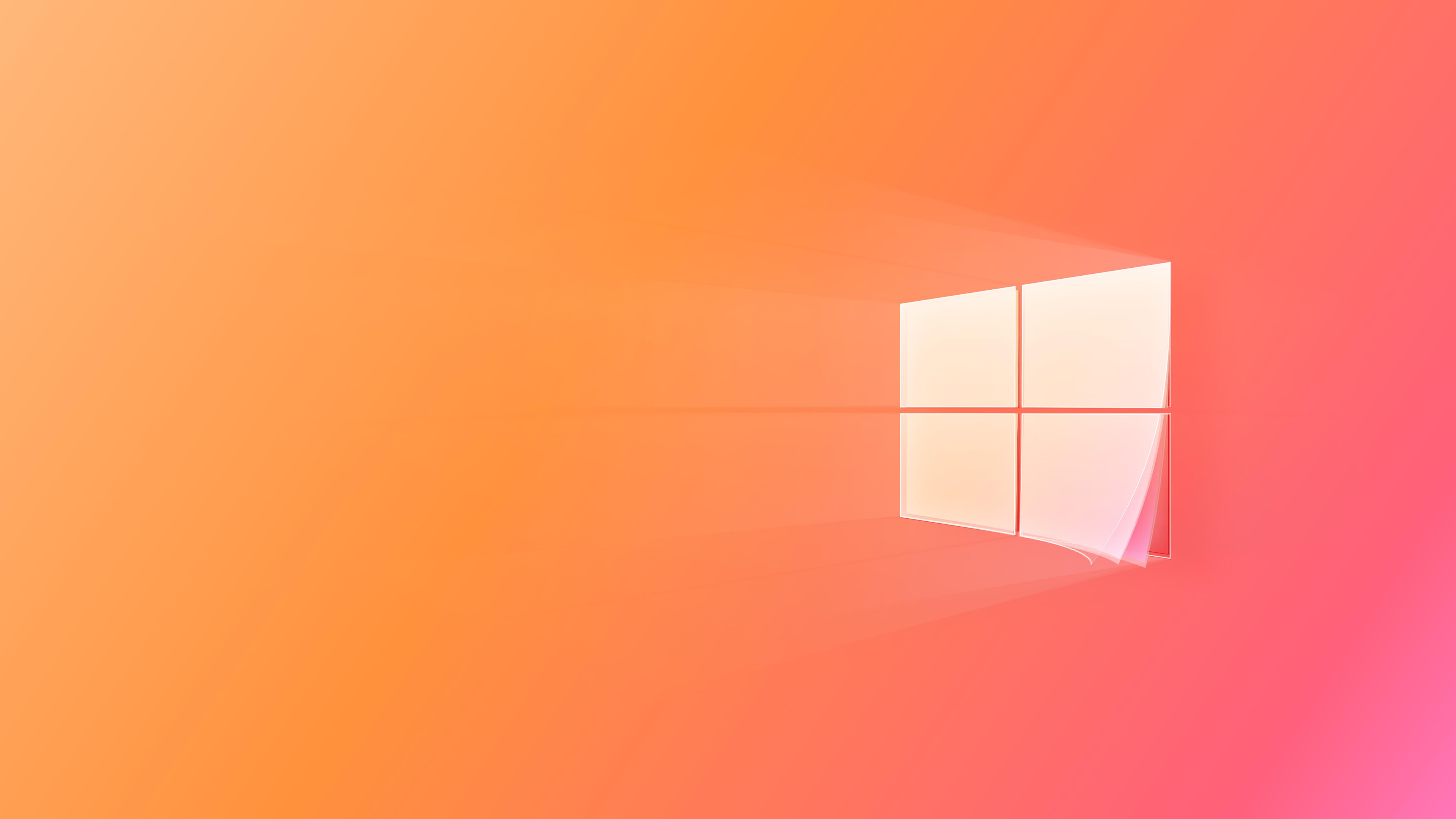 Windows 10 Microsoft Logo Orange 4K HD Technology Wallpaper