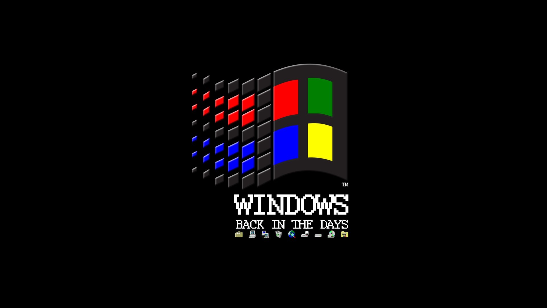 Microsoft Windows, Vintage, Logo, Black Background, Floppy Disk, MS DOS, Internet Wallpaper HD / Desktop and Mobile Background