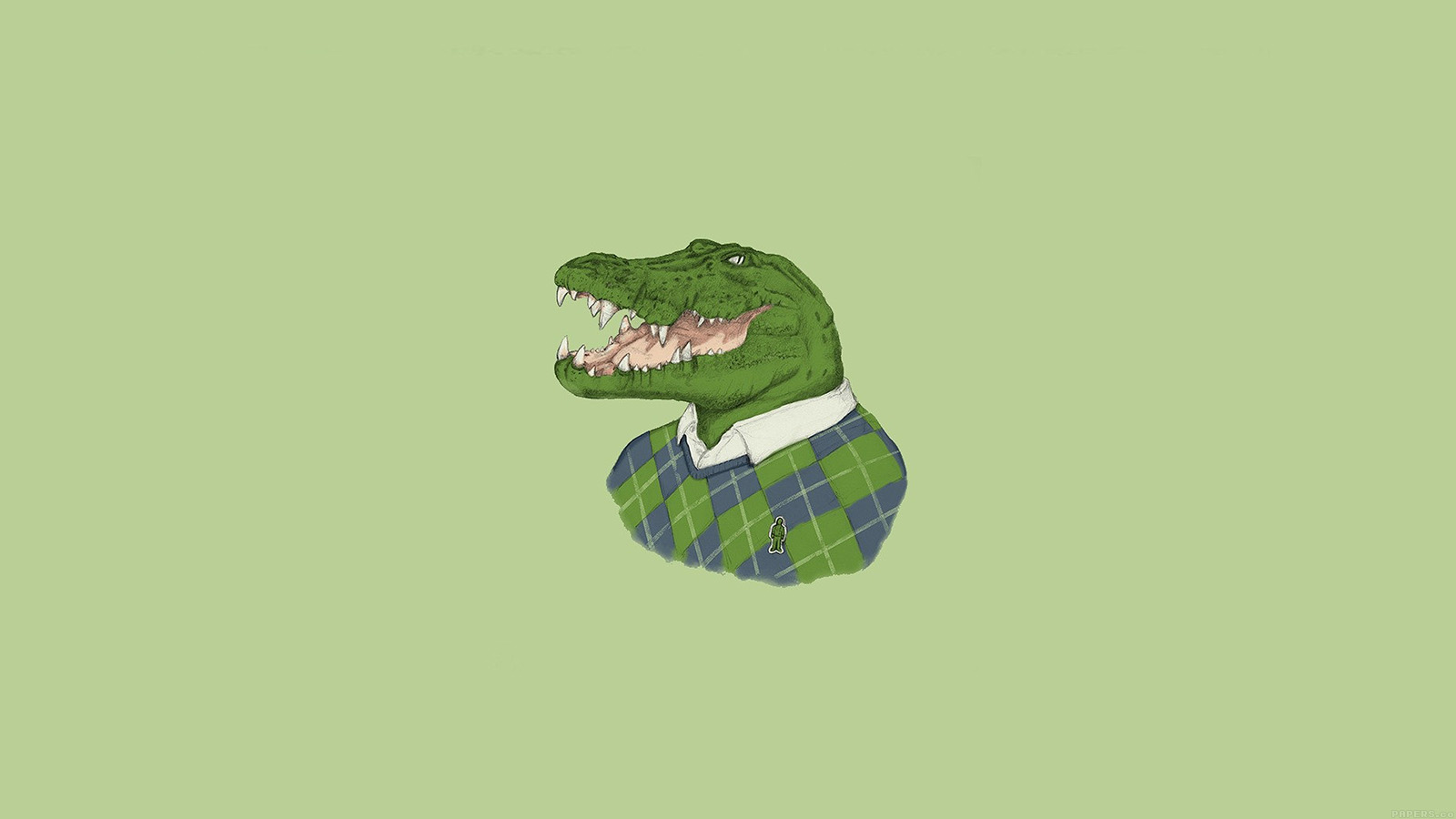 wallpaper for desktop, laptop. lacoste human animal minimal art illust green