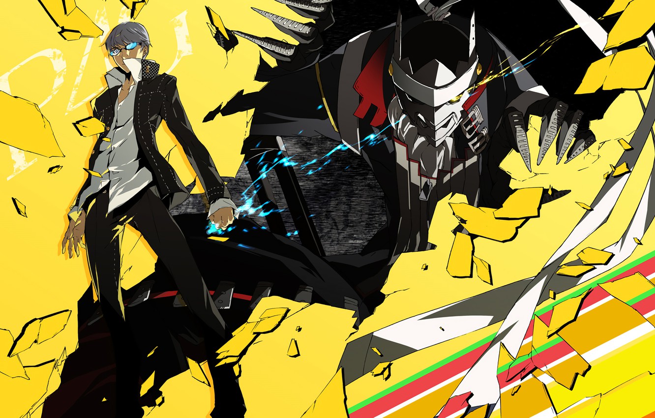 Wallpaper characters, Persona Person yellow background image for desktop, section сёнэн