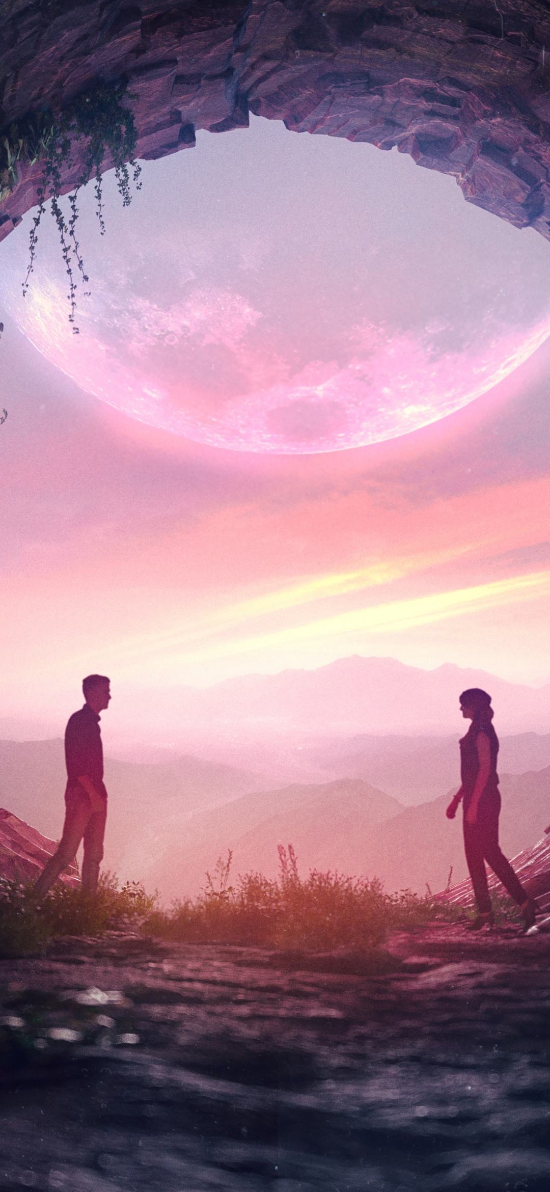 Couple Wallpaper 4K, Romantic, Lovers, Cave, Sci Fi, Aesthetic, Love