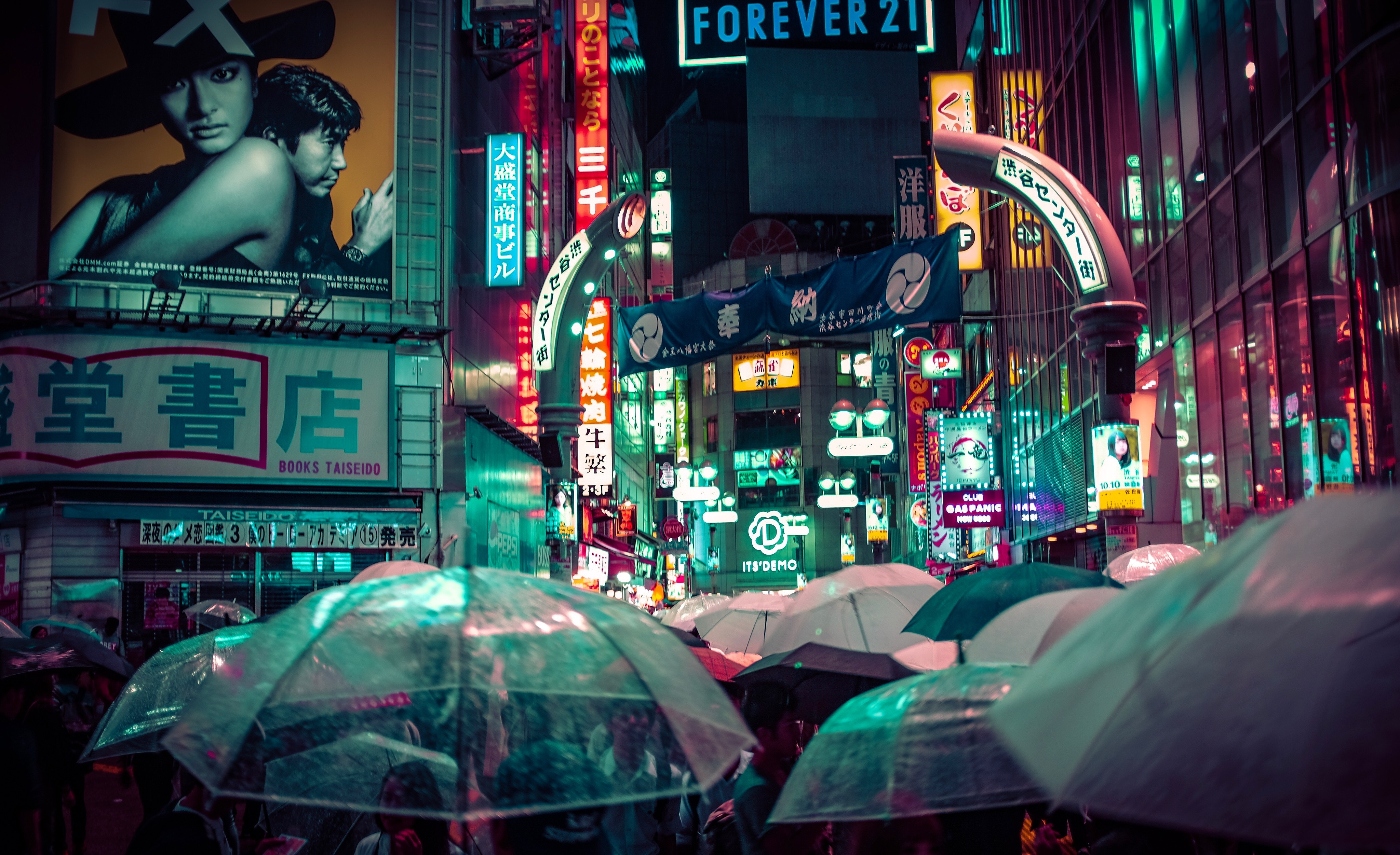 #crowds, #Japan, #Tokyo, #night wallpaper HD Wallpaper