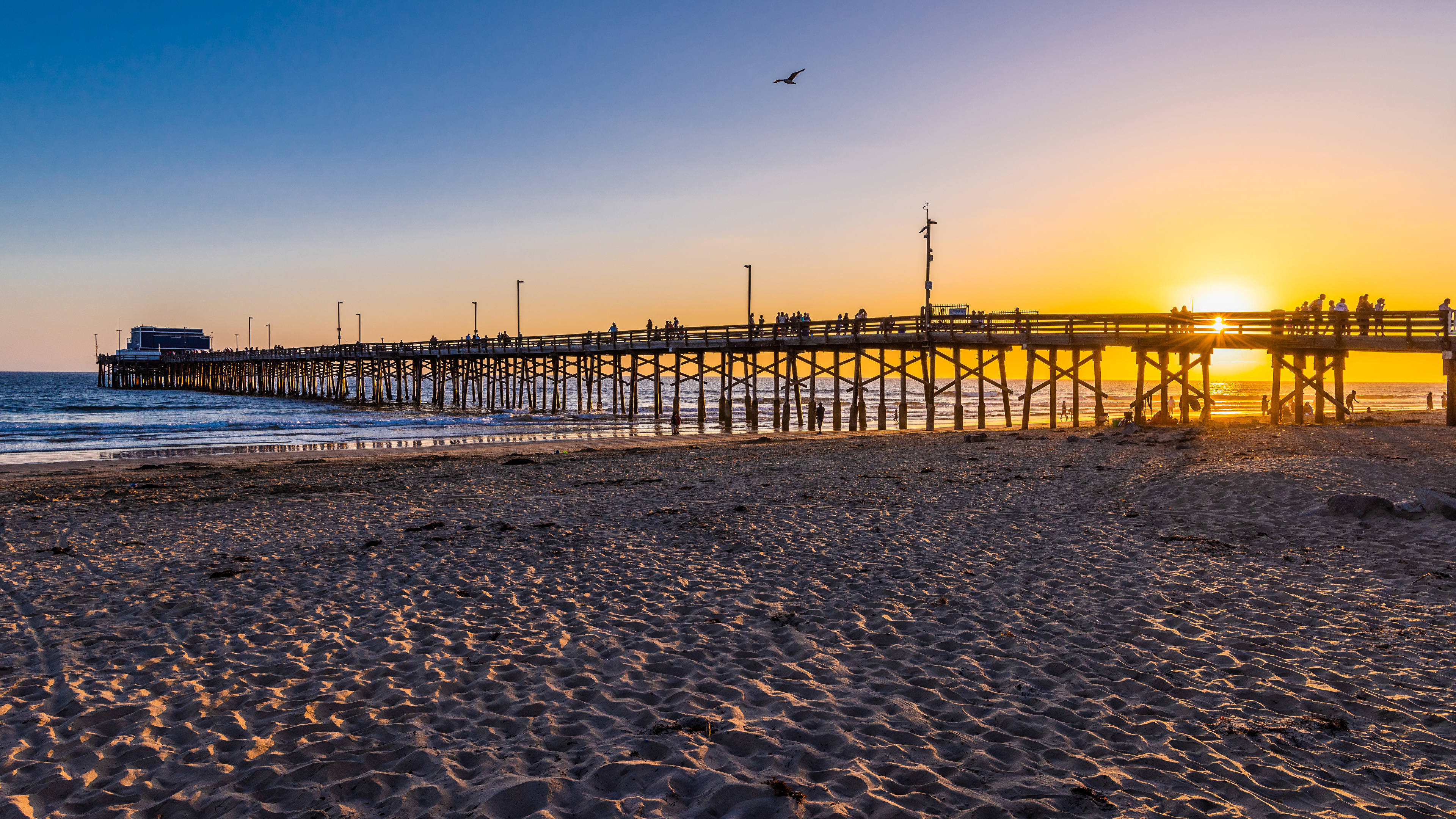 Wallpaper USA Newport Beach beaches Nature Bridges 3840x2160