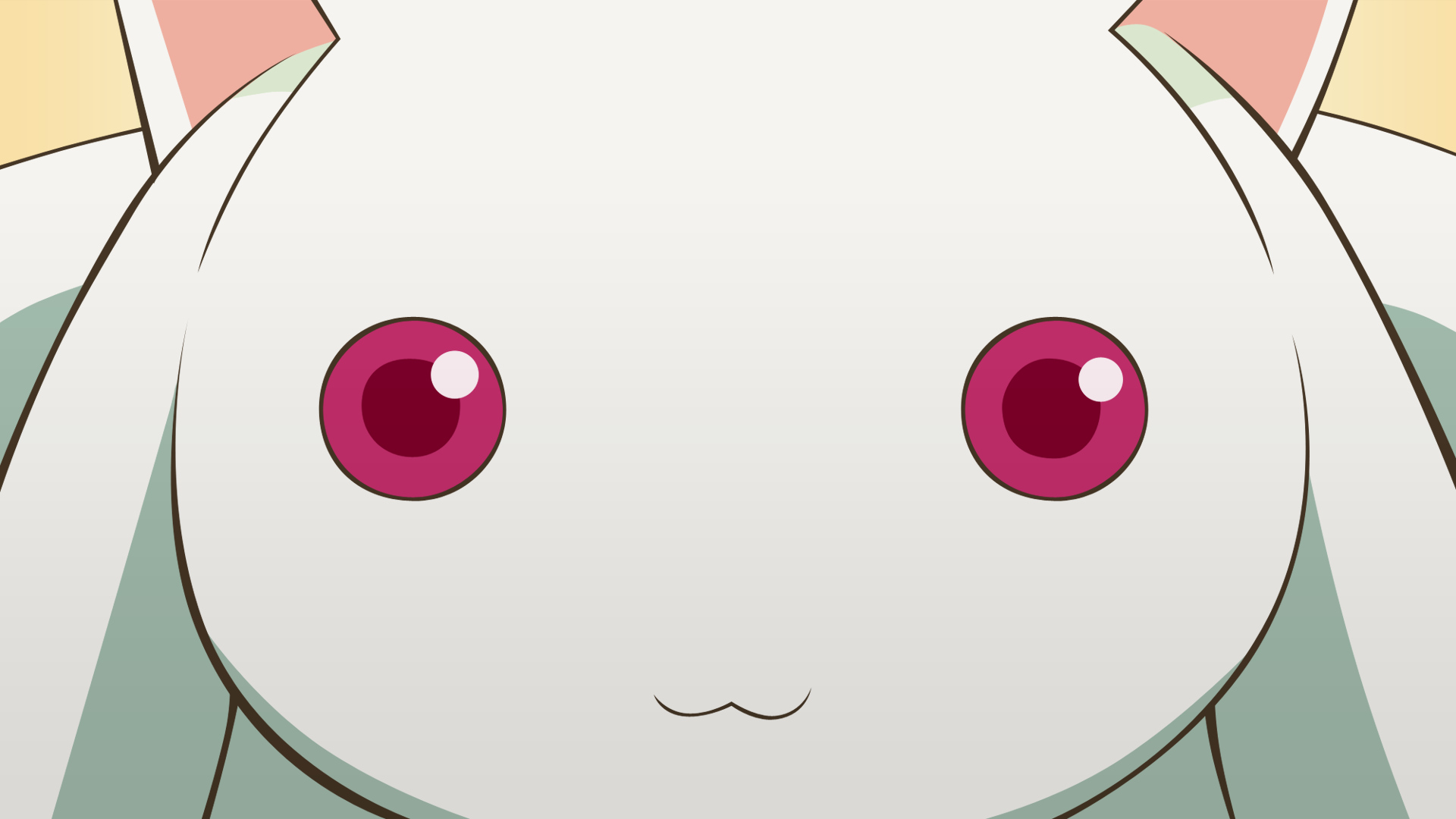 Red eyes Mahou Shoujo Madoka Magica anime Kyubey wallpaperx1080