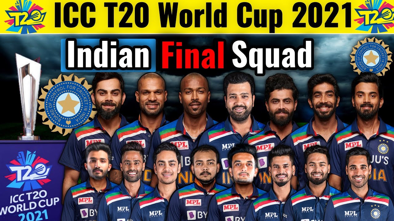 T20 World Cup 2021. Team India 20 Members Squad. India T20 World Cup Squad 2021. Indian T20 Squad