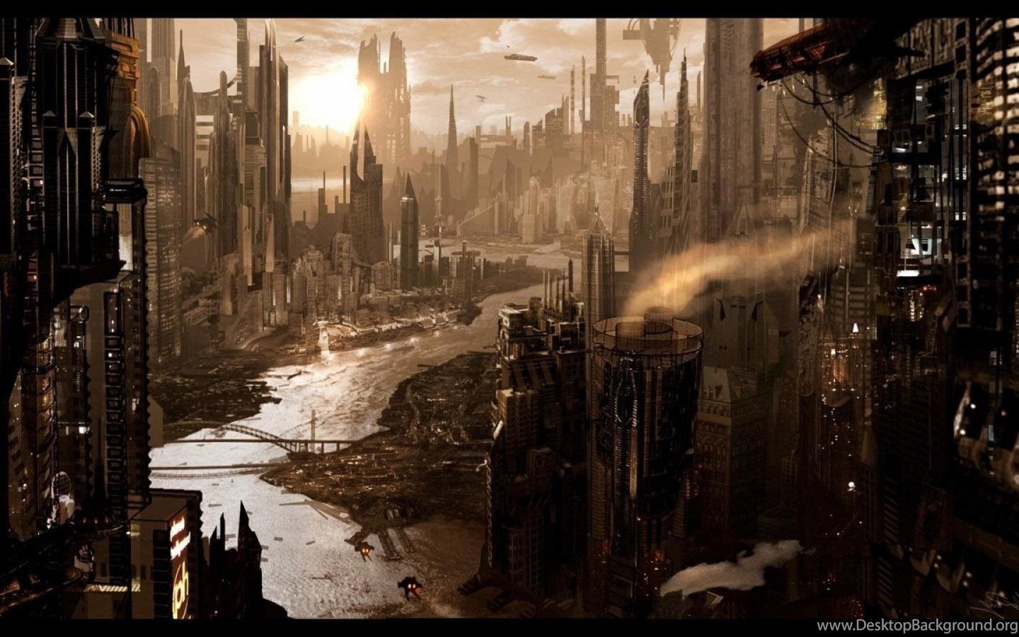 Future City In Ruins Fantasy Ruin City HD Wallpaper, Desktop. Desktop Background
