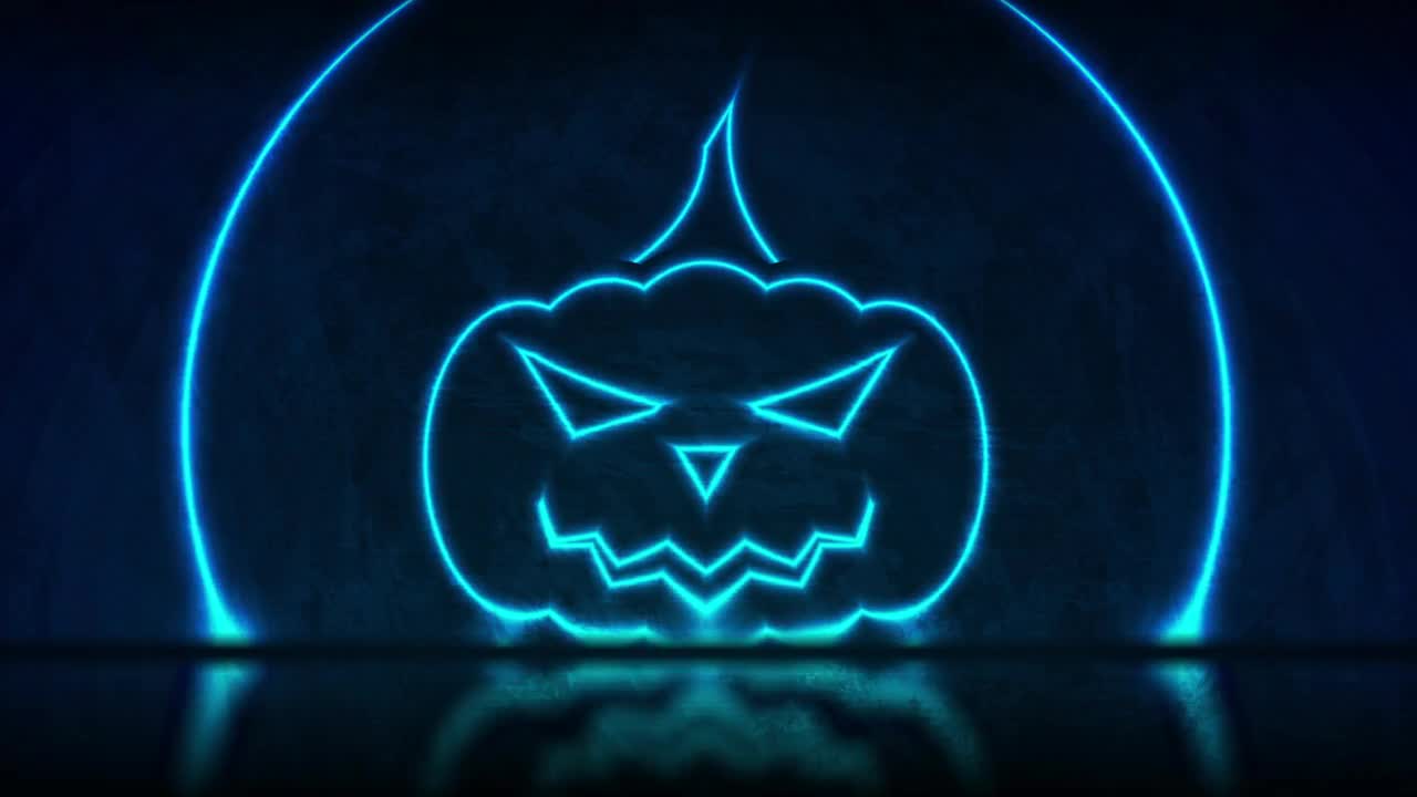 Halloween Neon Background Motion Graphics