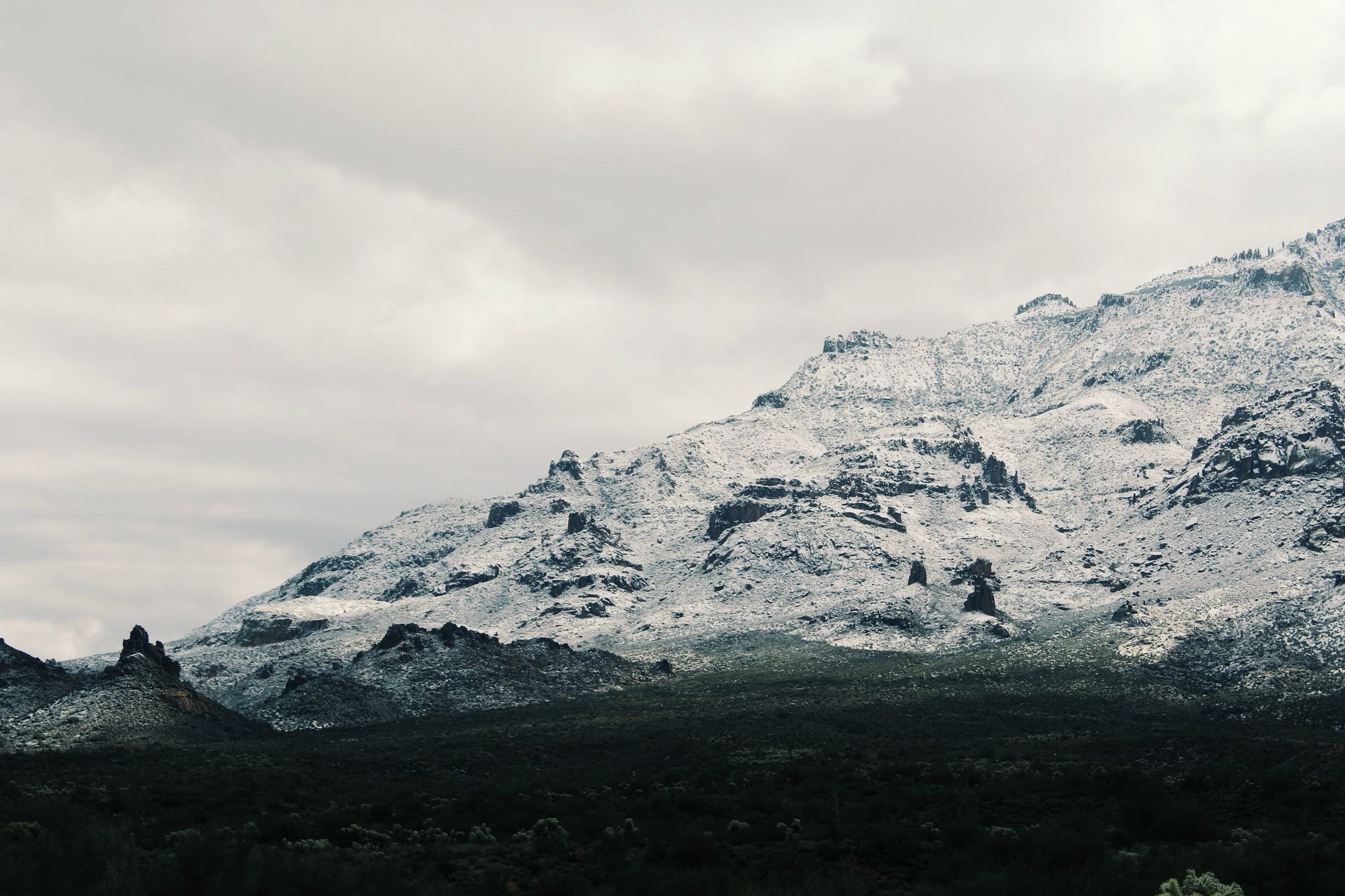 Winter on the Superstition Peaks Arizona HD wallpaper