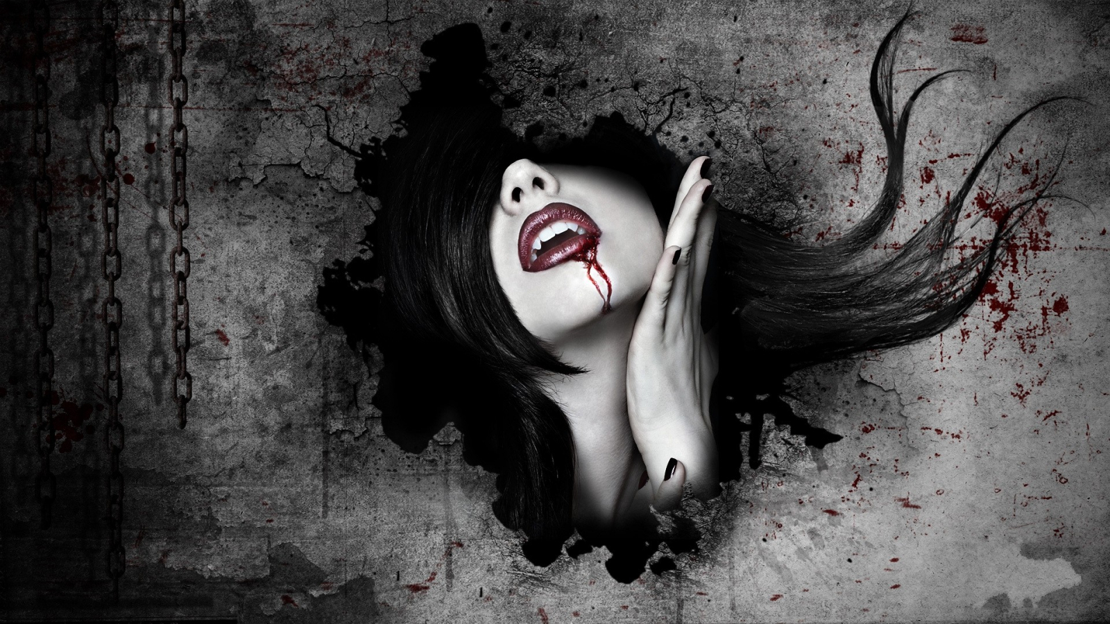 Free download Dark horror fantasy art gothic women vampires blood face wallpaper [1920x1080] for your Desktop, Mobile & Tablet. Explore Gothic Woman Wallpaper. Beautiful Gothic Wallpaper, Gothic Wallpaper Evil