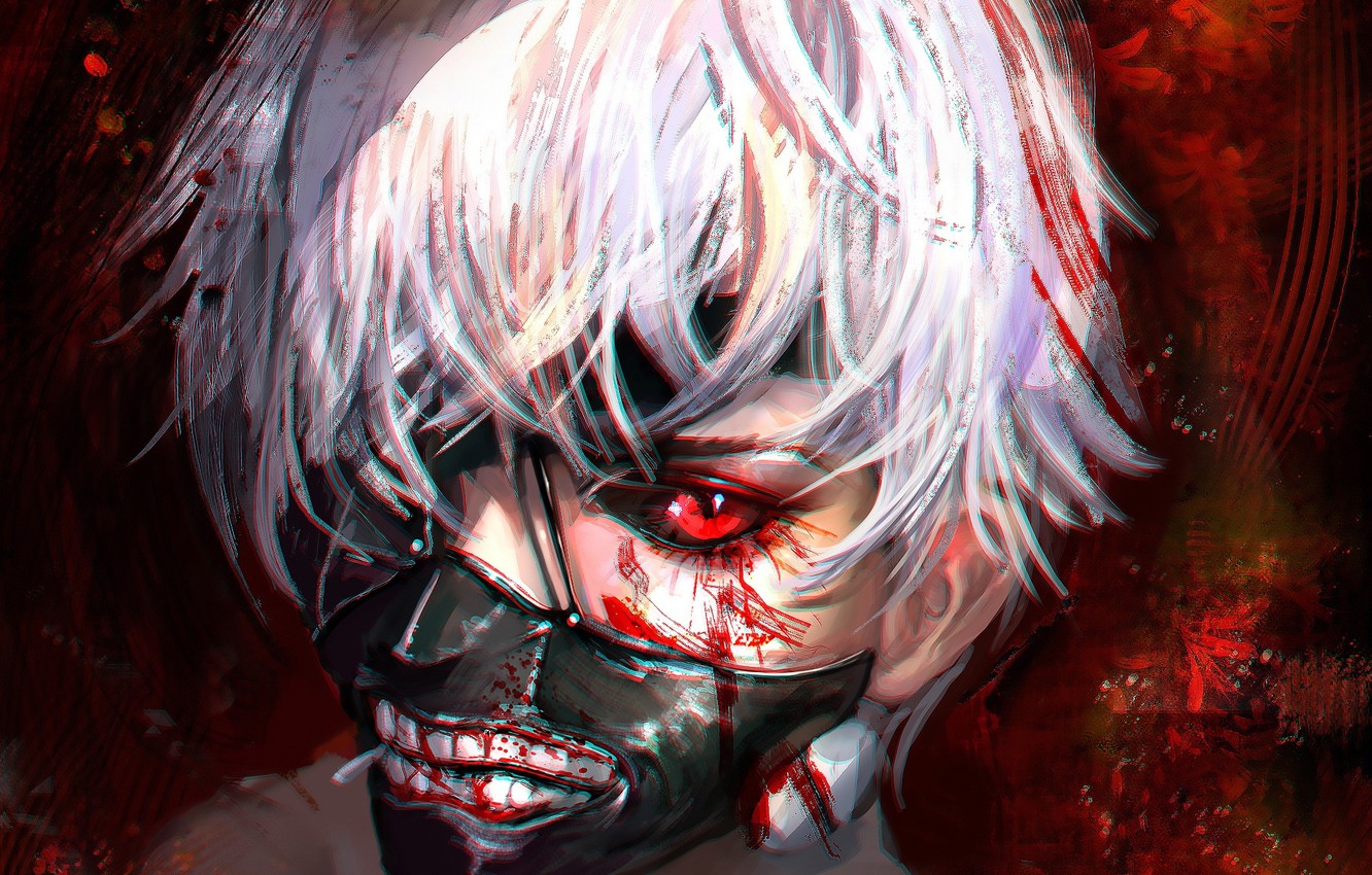 Wallpaper Face Anime Art Ken Kanek Tokyo Ghoul The Character With Blood