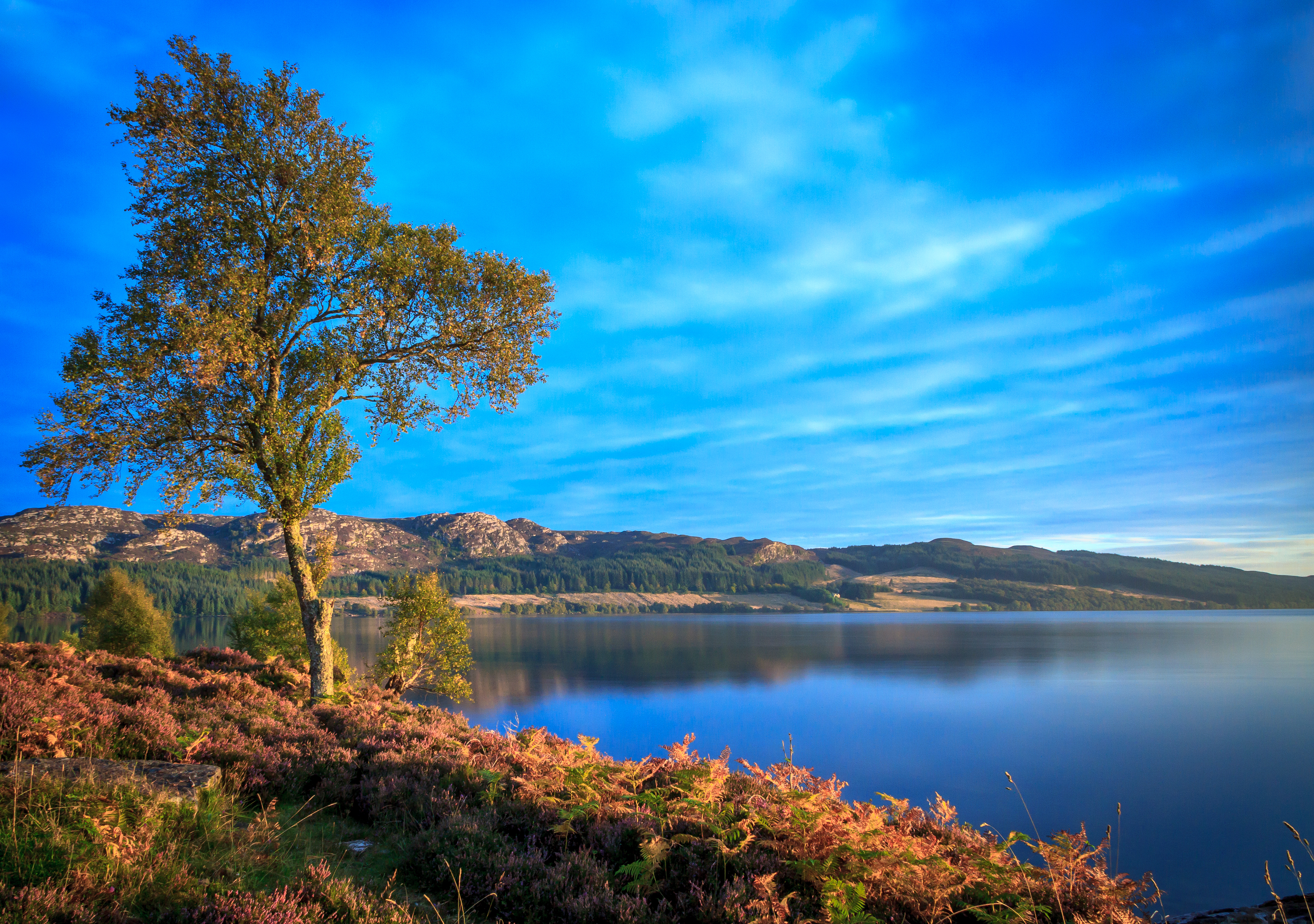 Wallpaper, blue, sky, reflection, beautiful, Canon, landscape, Scotland, highlands, scenic, scottish, LE, Serenity, loch, inverness, Ecosse, lochduntelchaig, canon7d, efs1585mmf3556isusm, efs1585mm 4719x3318