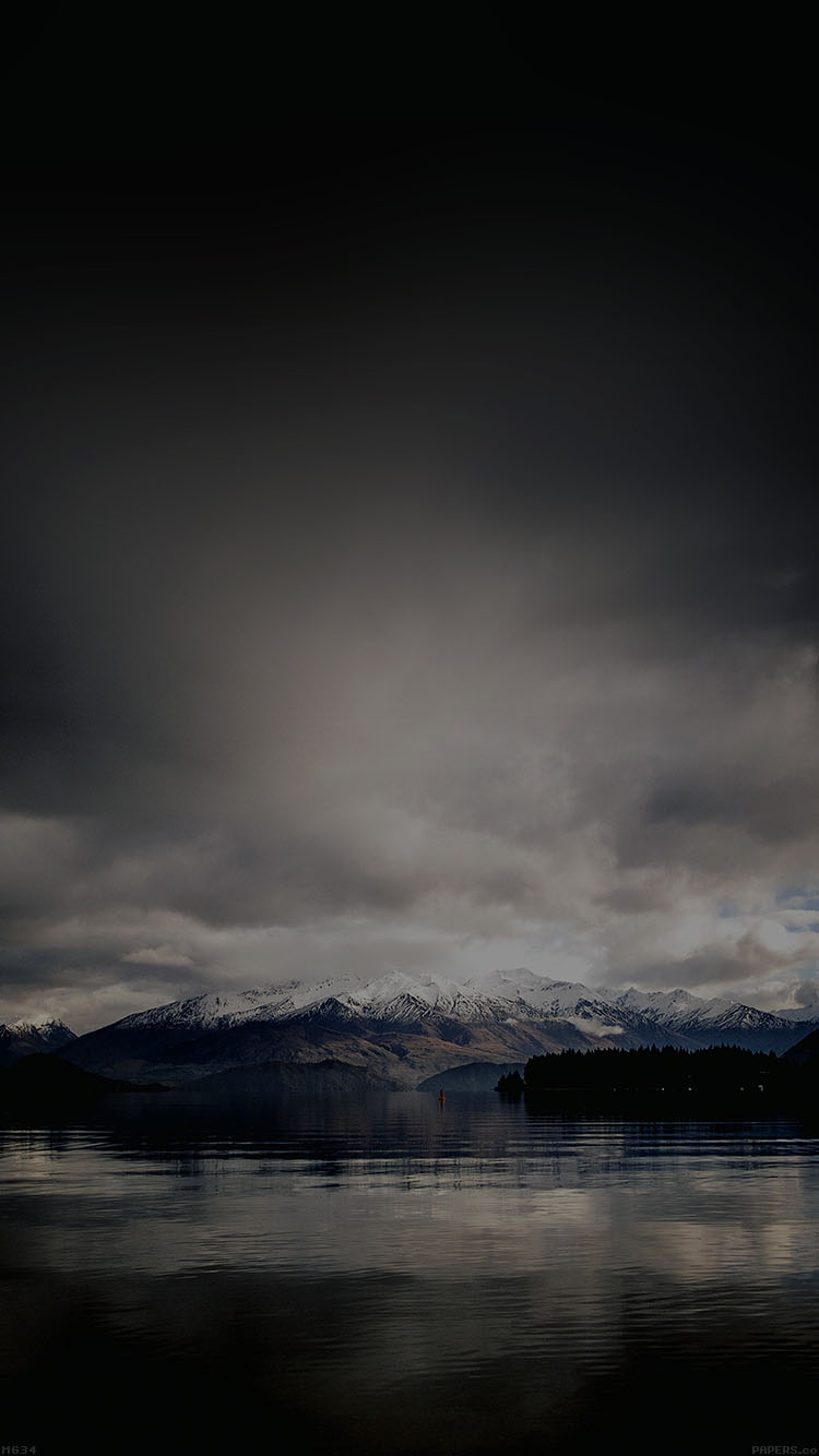 iPhone 6 Wallpaper dark mountain and sky nature