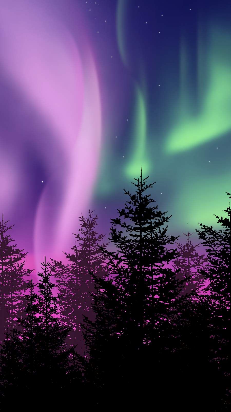 Aurora Borealis Night Sky Scenery 4K Phone iPhone Wallpaper 6070b