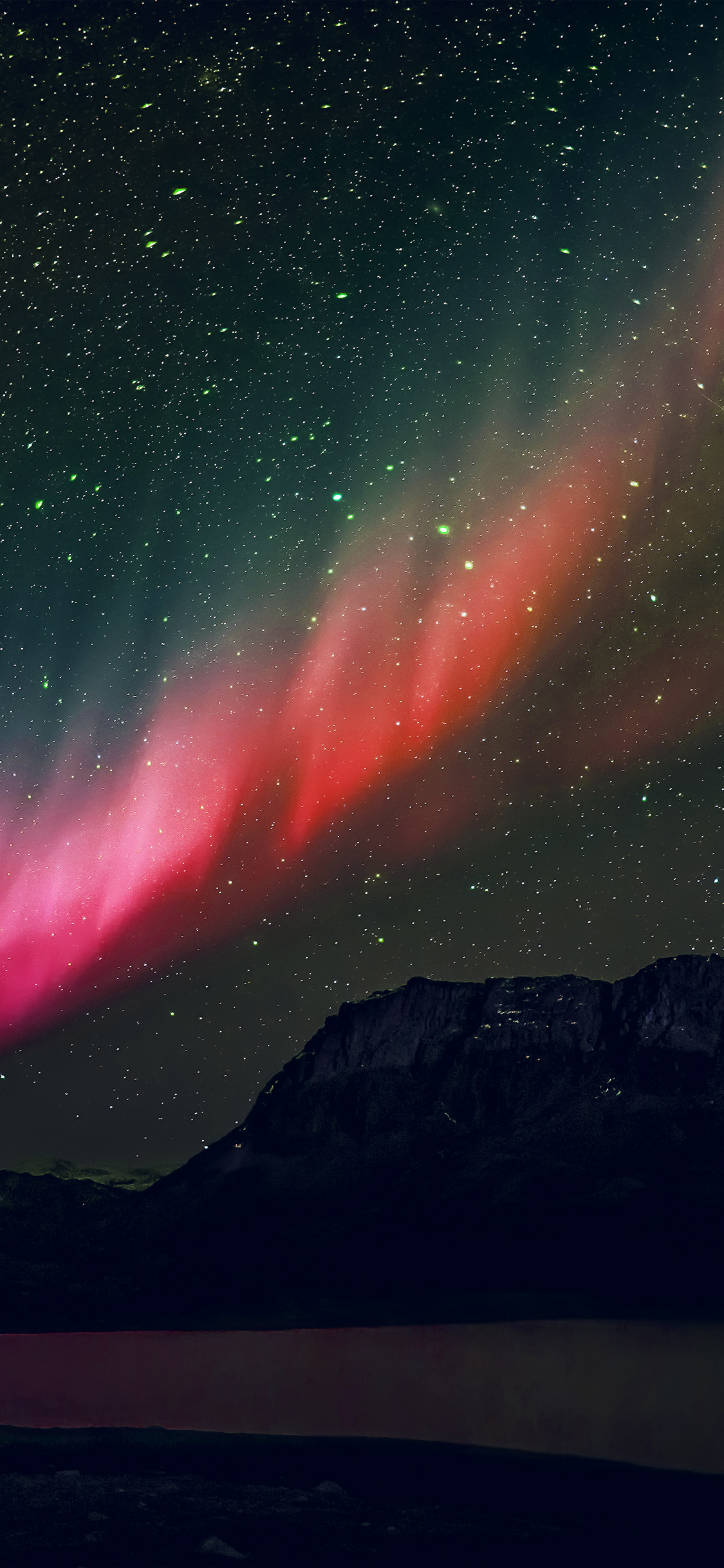iPhone X wallpaper. aurora night sky mountain space nature rainbow love