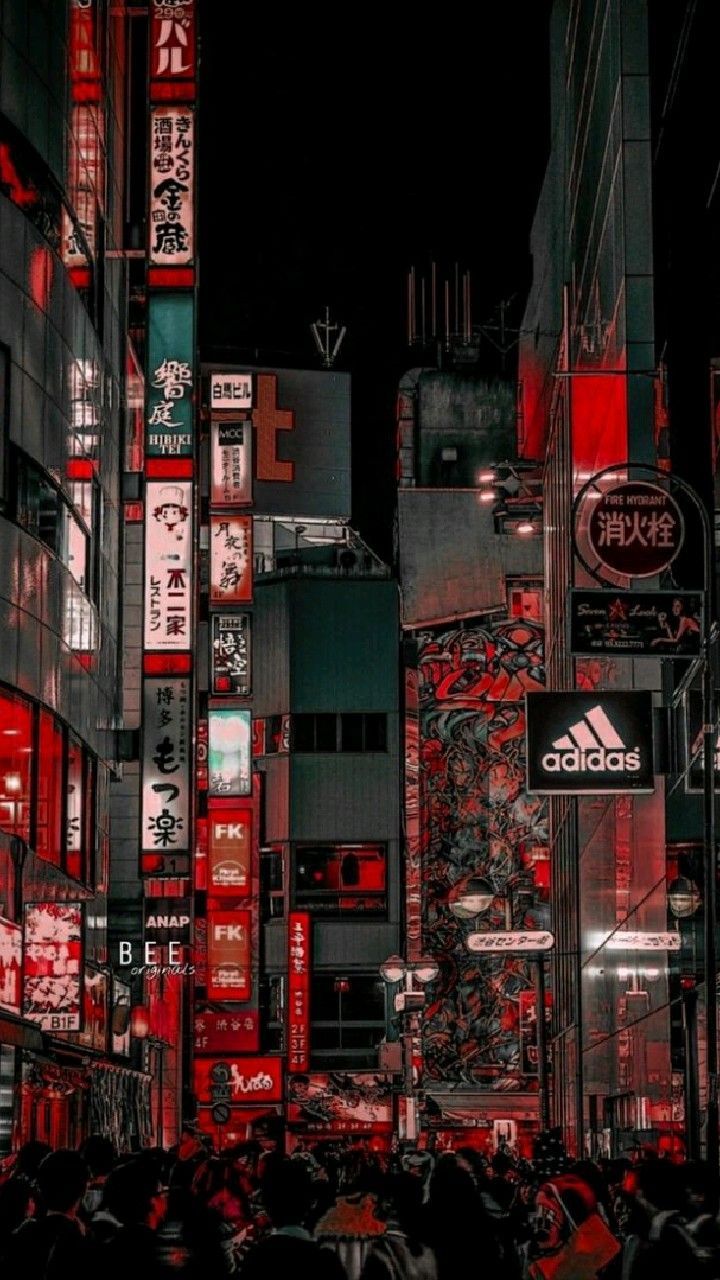 RED CITY LIGHTS LOCKSCREEN. Pemandangan anime, Fotografi alam, Wallpaper pastel