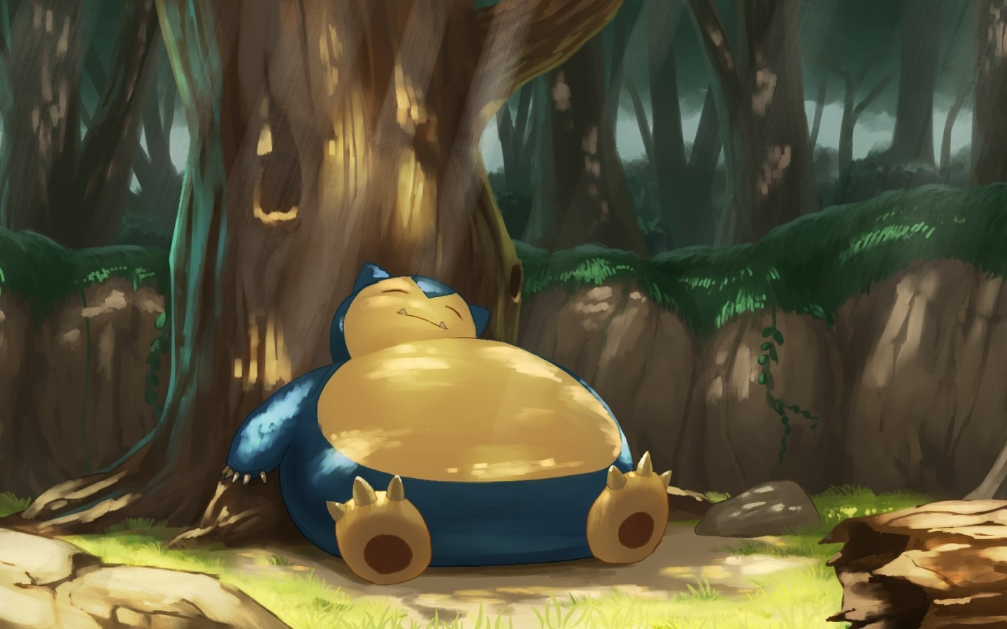 Download 1440x900 Snorlax, Pokemon, Lazy, Sleeping, Forest, Cute Wallpaper for MacBook Pro 15 inch, MacBook Air 13 inch