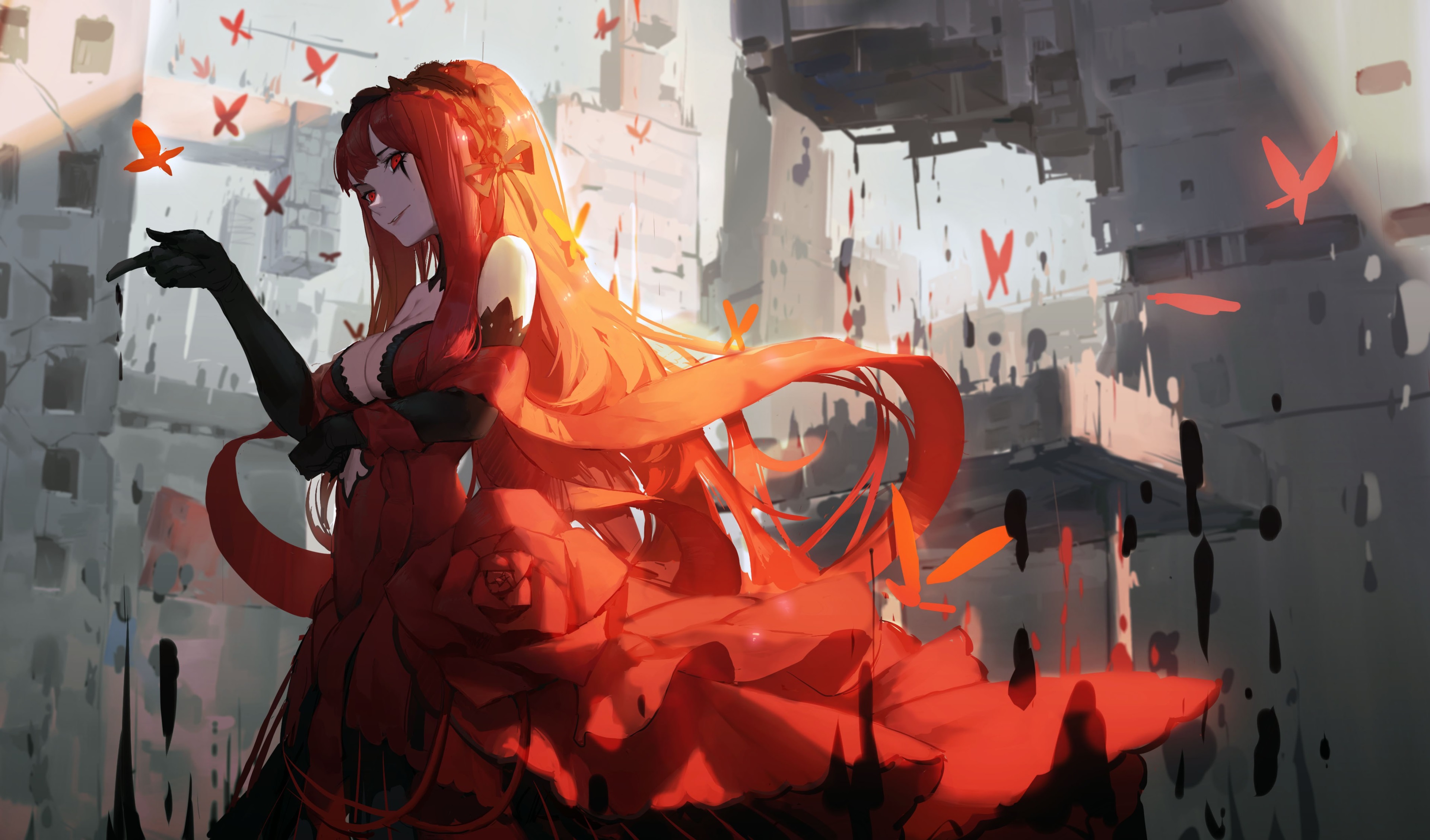 Red Anime Wallpaper 4k