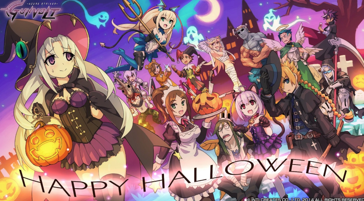 Inti Creates' Halloween Gunvolt wallpaper are cute as hell