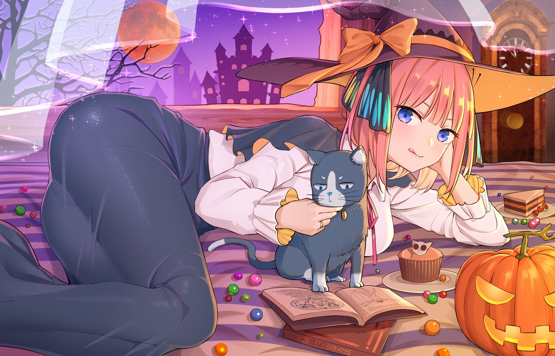 Wallpaper / anime, anime girls, digital art, artwork, 2D, portrait, Halloween
