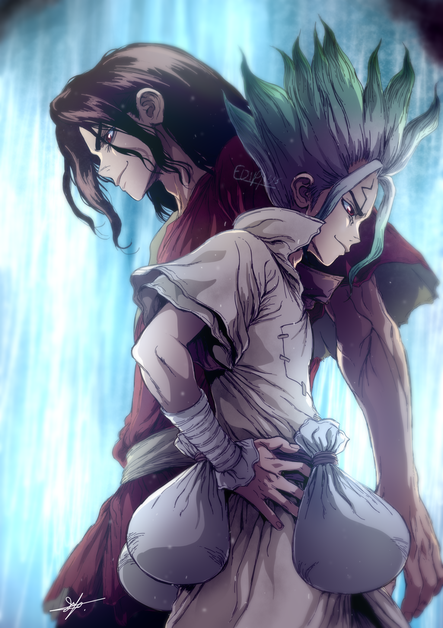 Tsukasa Shishio & Senku Ishigami. Stone Capítulo 141 Manga. Dr. stone, Dr. stone wallpaper, Dragon ball super artwork