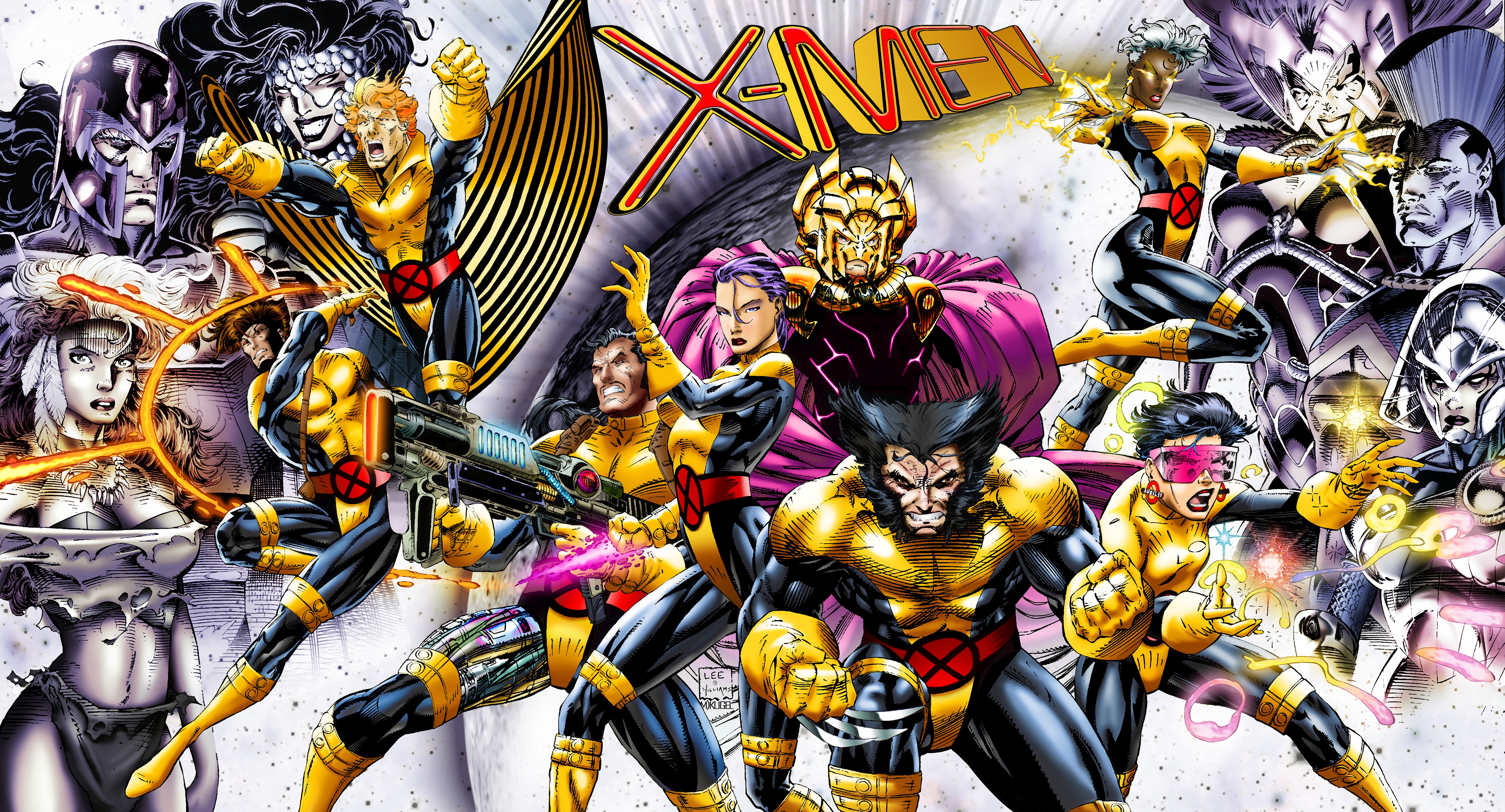 Banshee Marvel Comics Forge Marvel Comics Jubilee Marvel Comics Logan James Howlett Magneto Marvel C Wallpaper:5600x3022