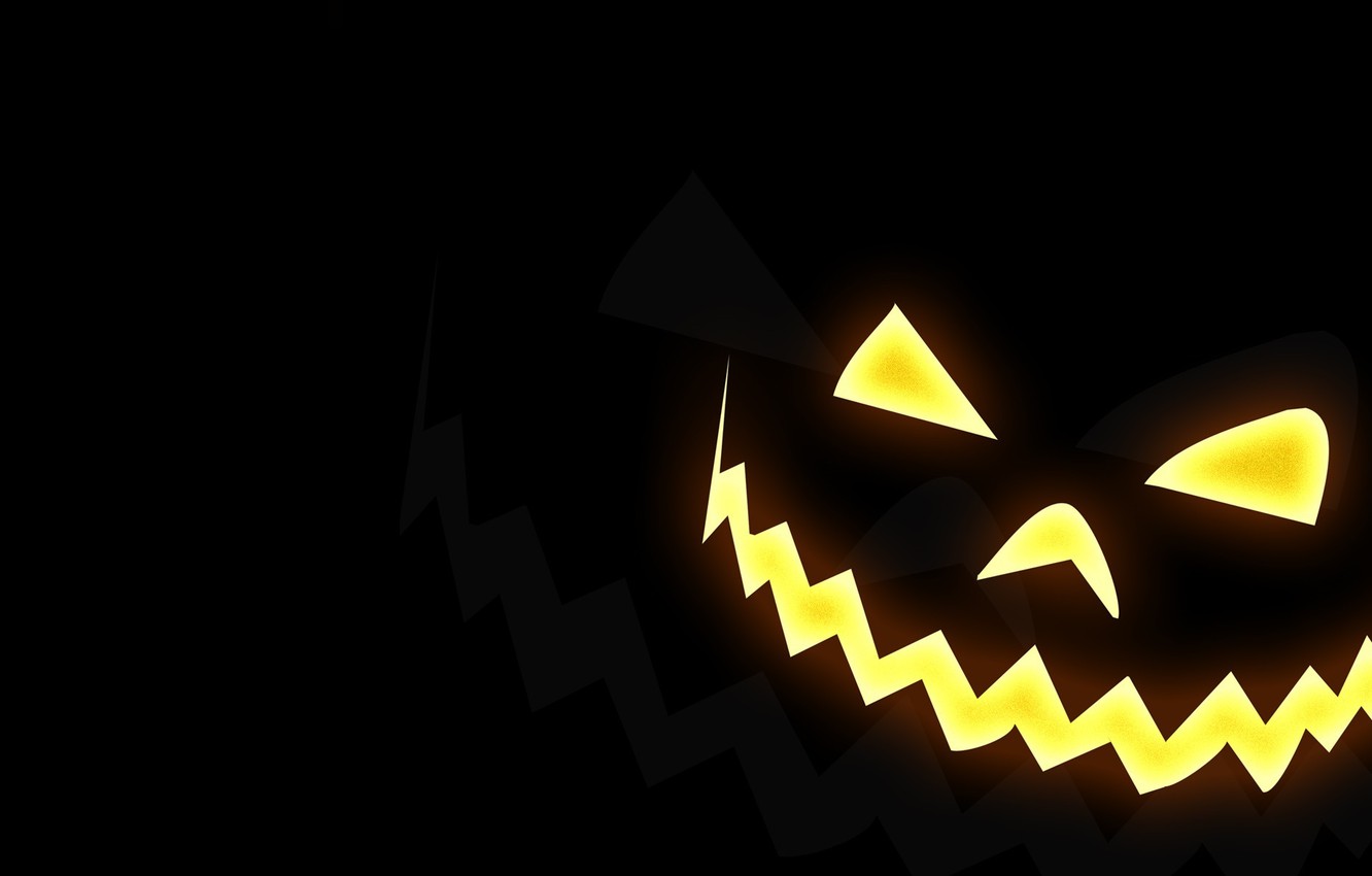 Wallpaper smile, Halloween, pumpkin, Halloween, black background image for desktop, section праздники