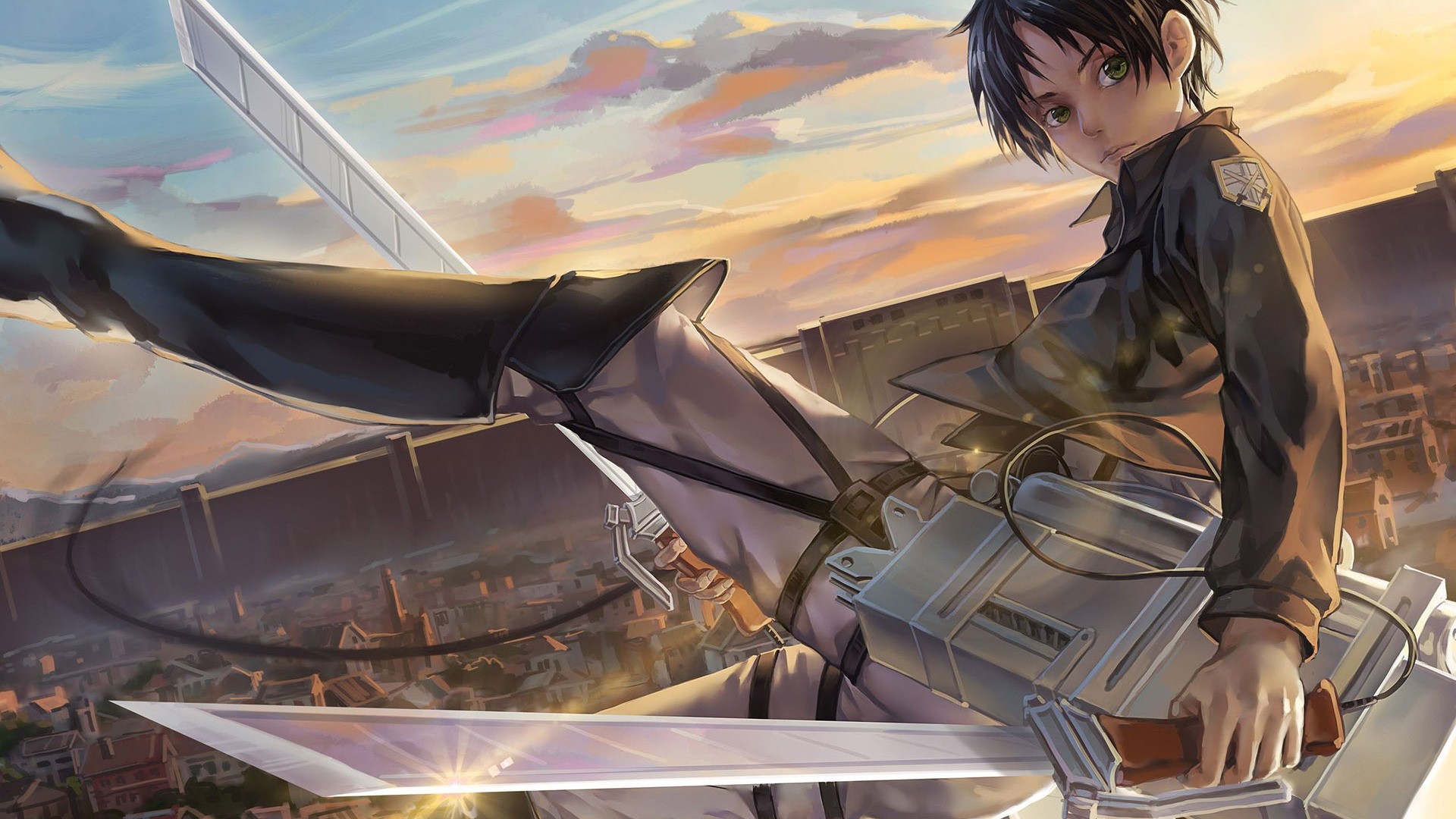 Wallpaper, anime, Shingeki no Kyojin, Eren Jeager, screenshot, pc game 1920x1080