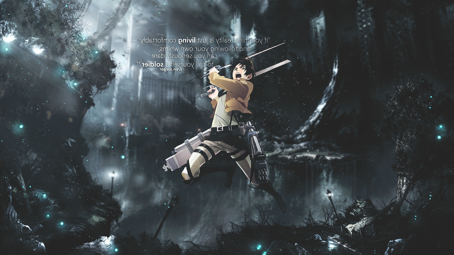 Wallpaper Shingeki No Kyojin, Eren Jaeger, Wise Words:1920x1080