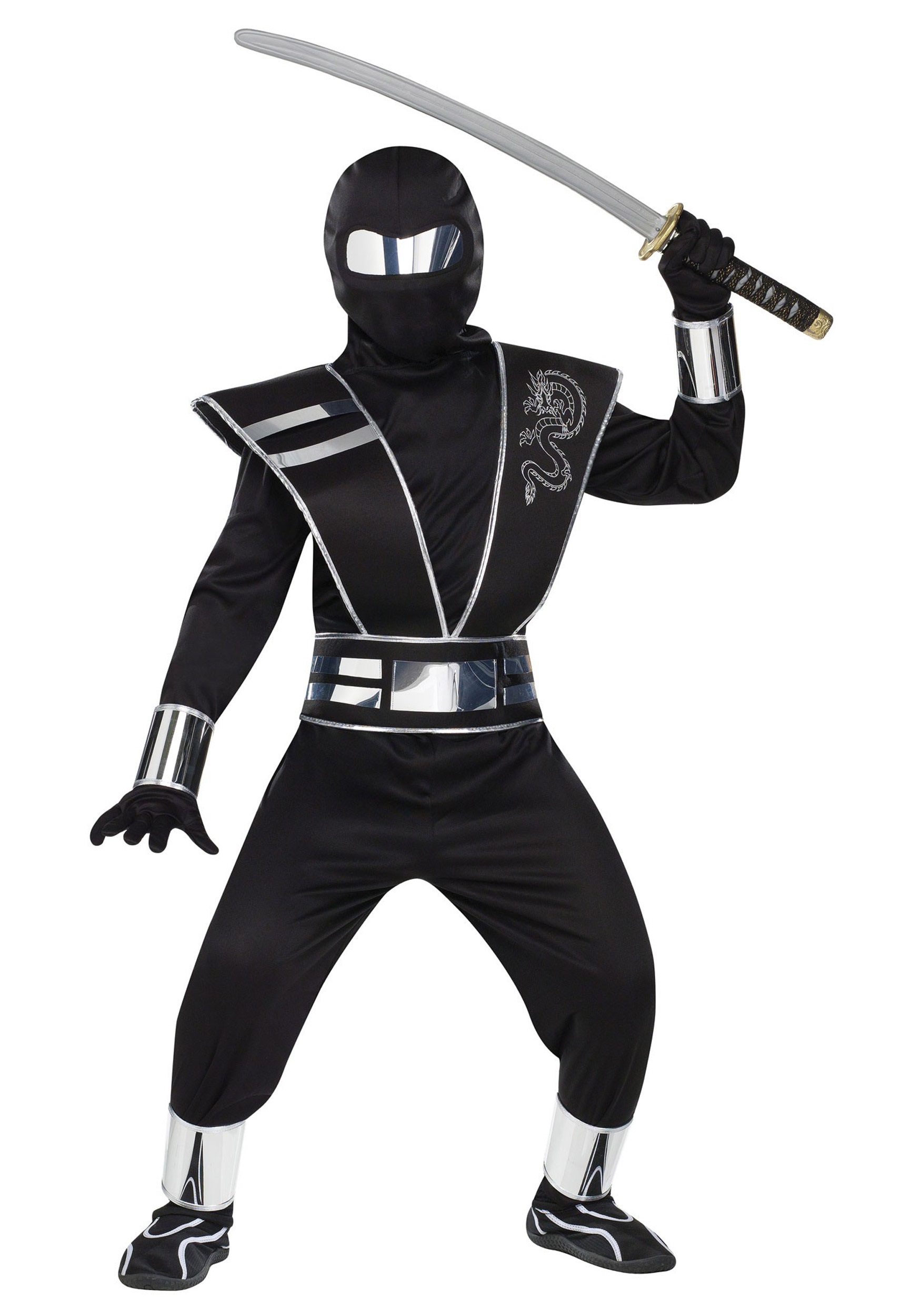 Silver Mirror Ninja Child Halloween Costume