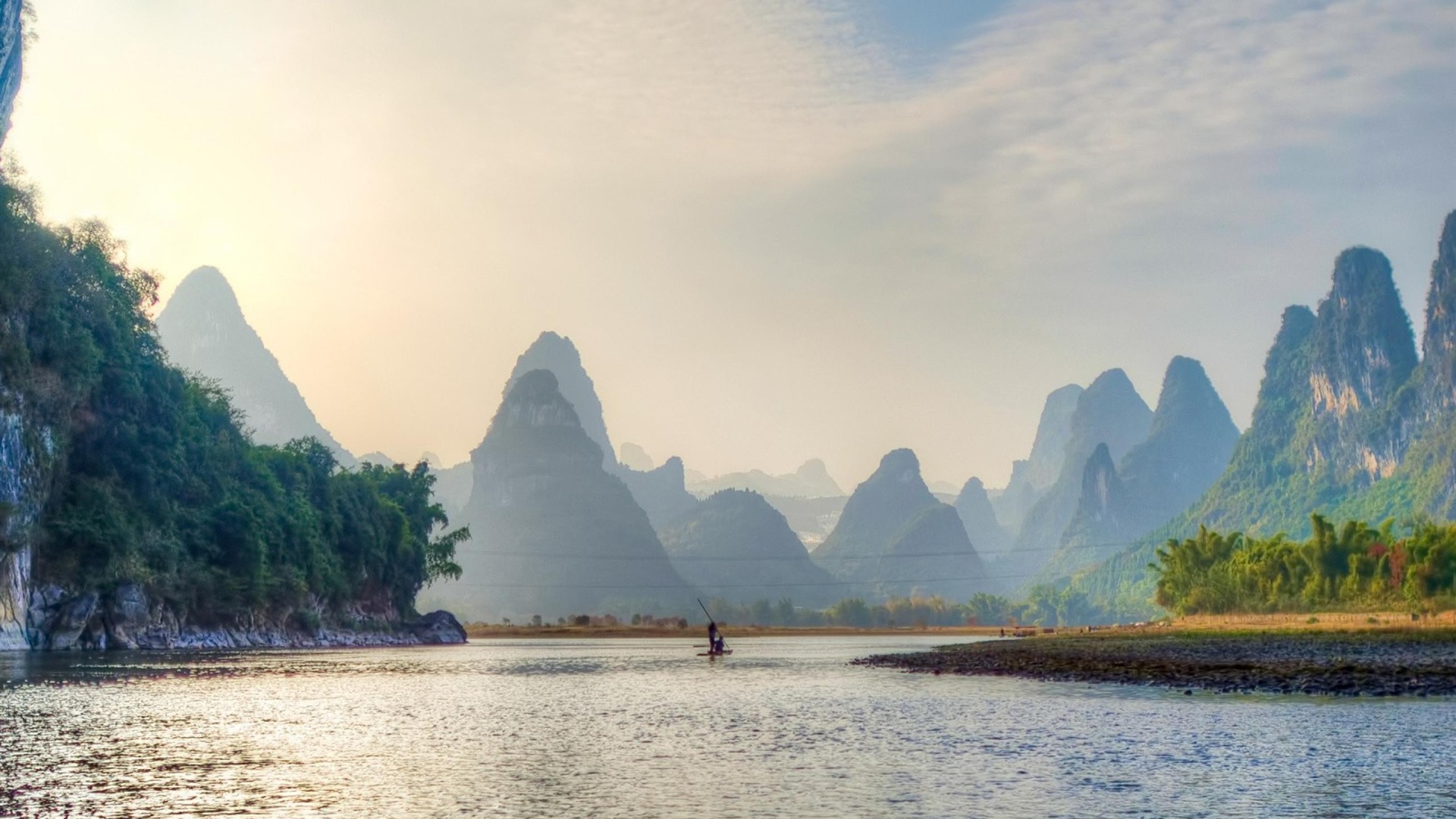 Lijiang River Guilin China Nature Landscape Wallpaper